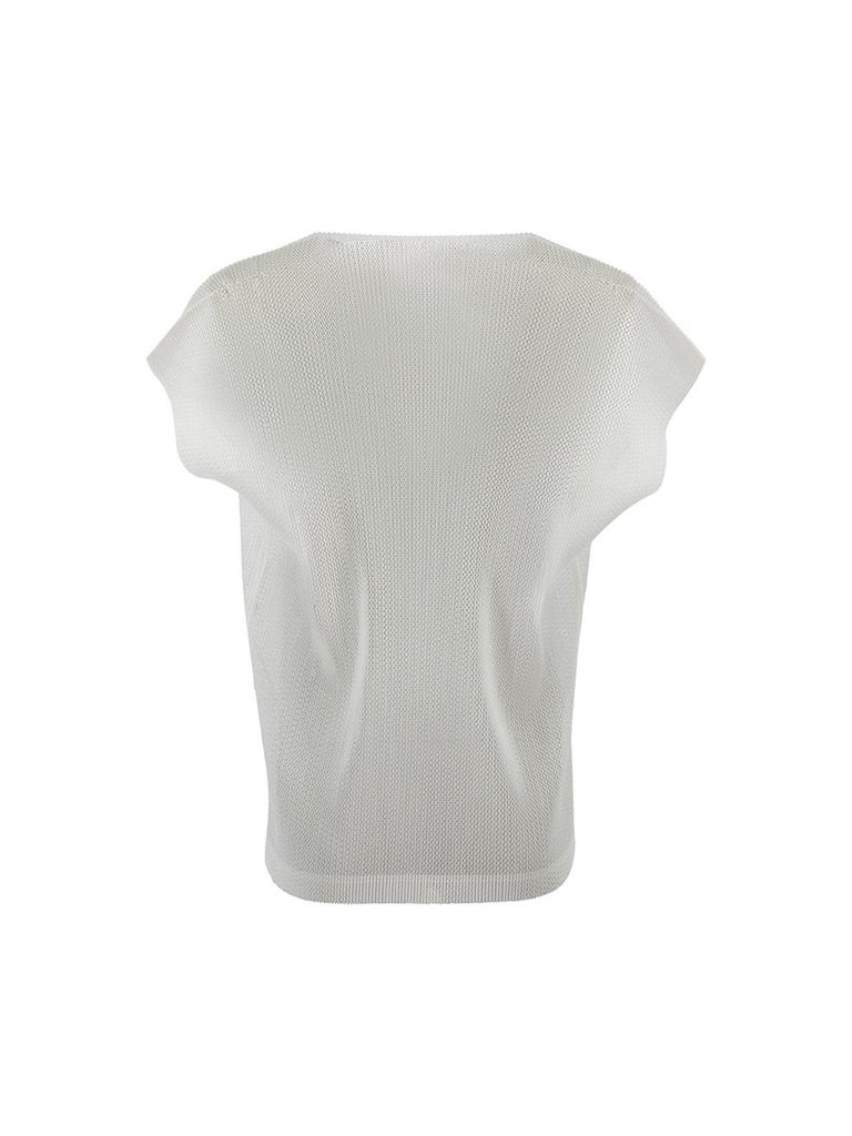 ISSEY MIYAKE Mesh Pleated Deformation Design Cut tops IM84-FJ915 white M