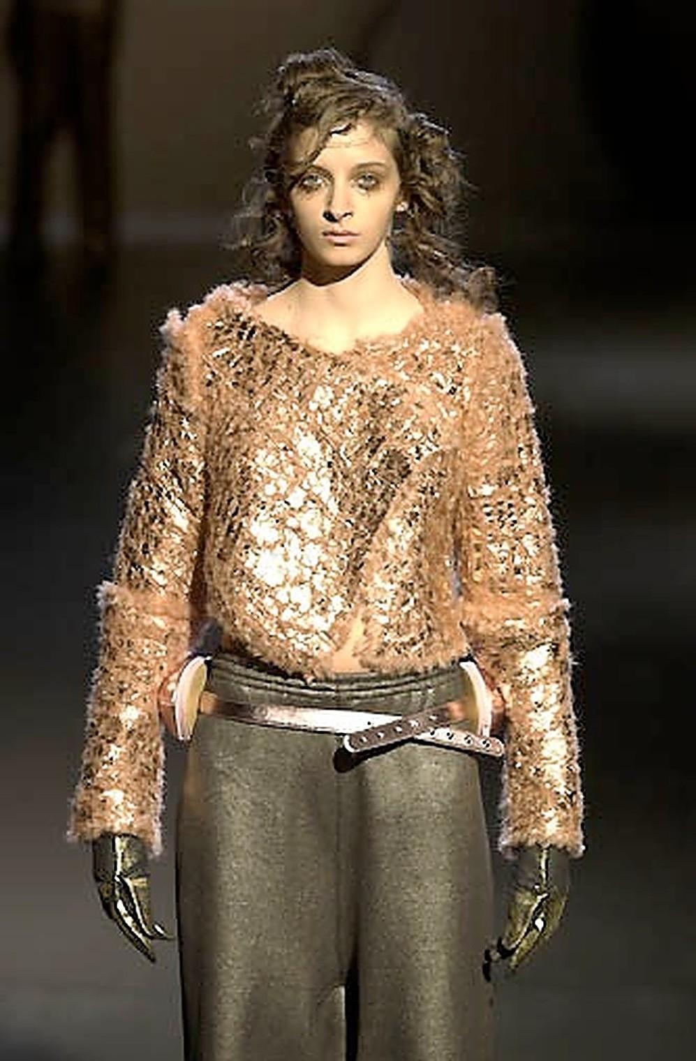 Issey Miyake Wool and Gold Leaf Cardigan/Jacket Fall/Winter 2002 For Sale 14