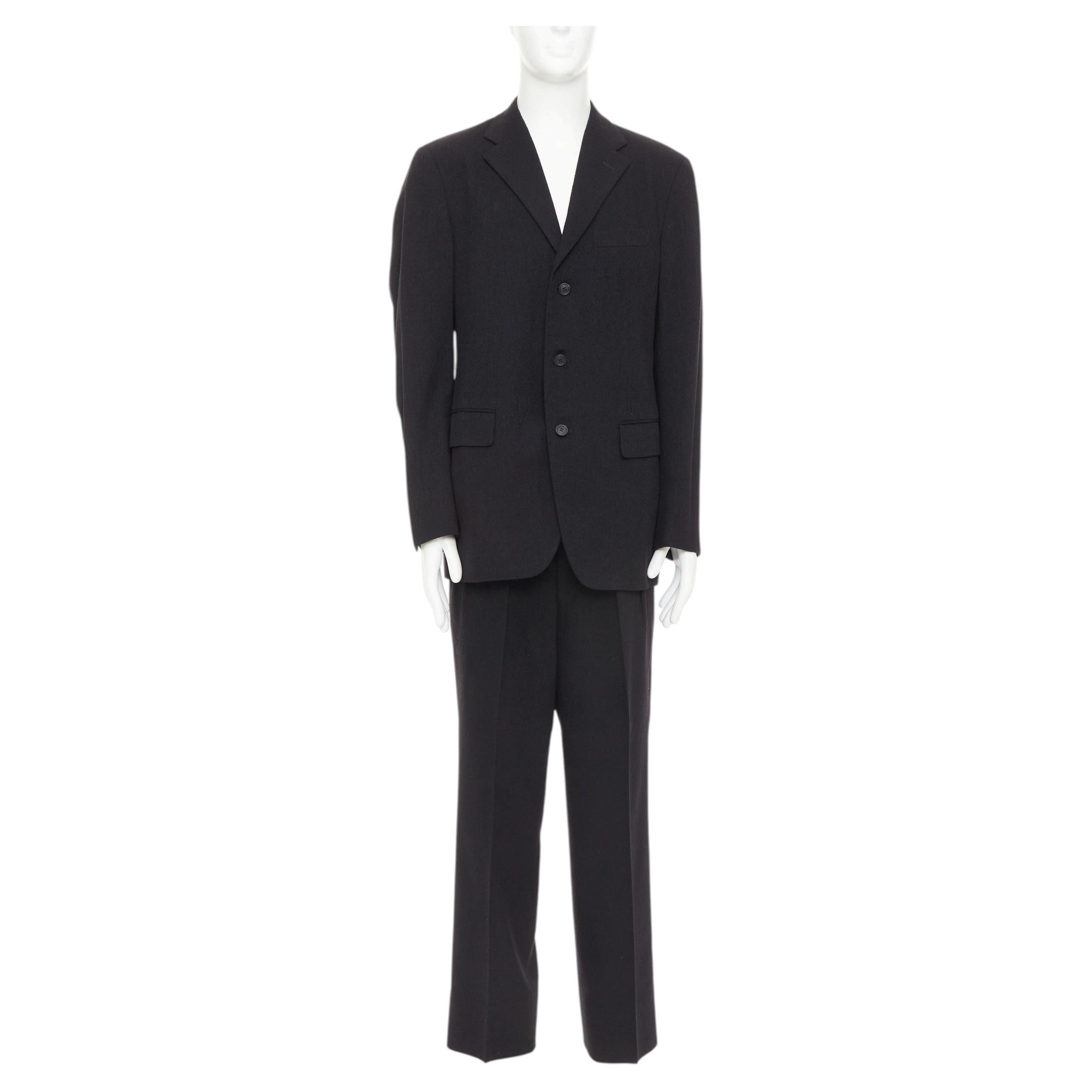 ISSEY MIYAKE wool blend single breasted flap pocket blazer pants suit set JP4 XL