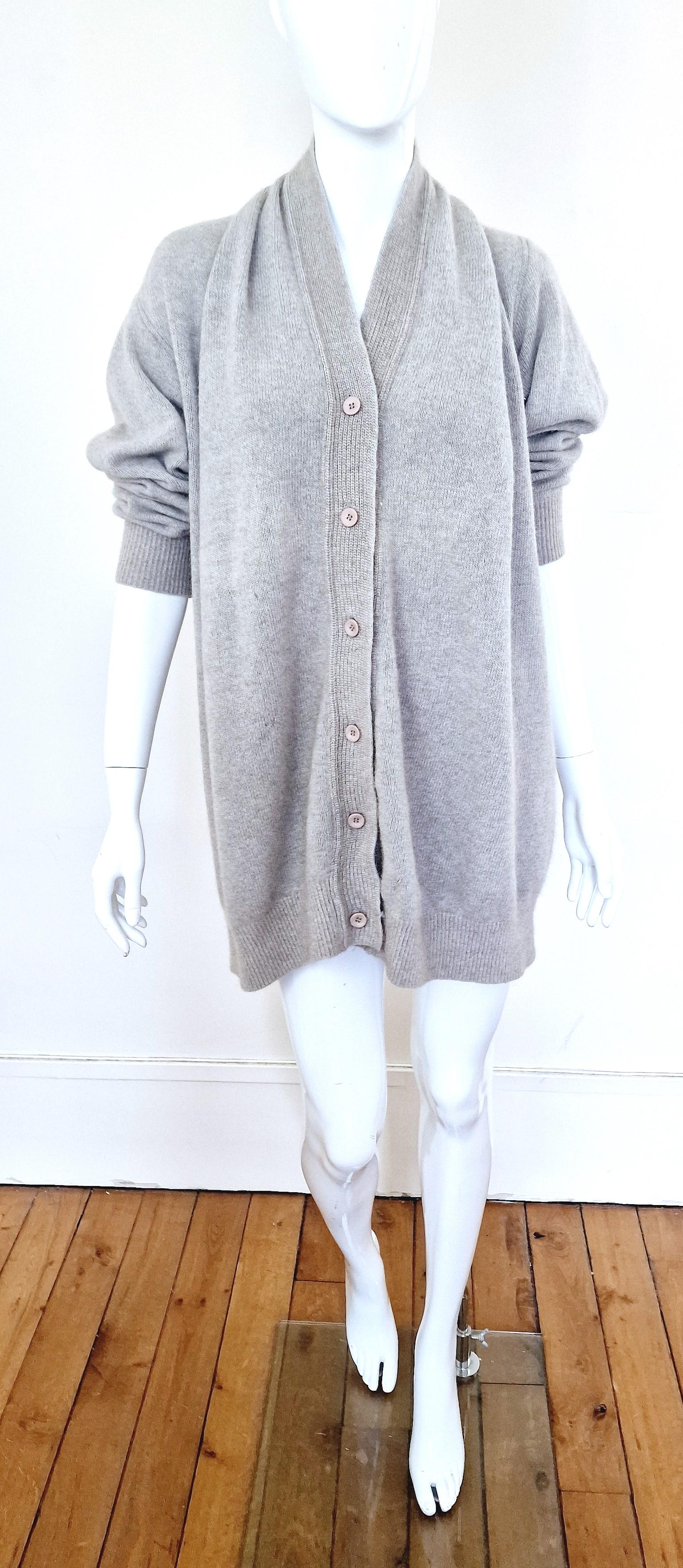 Issey Miyake Wool Multifunction Cutout Vintage Runway 80s Dress Sweater Coat For Sale 7
