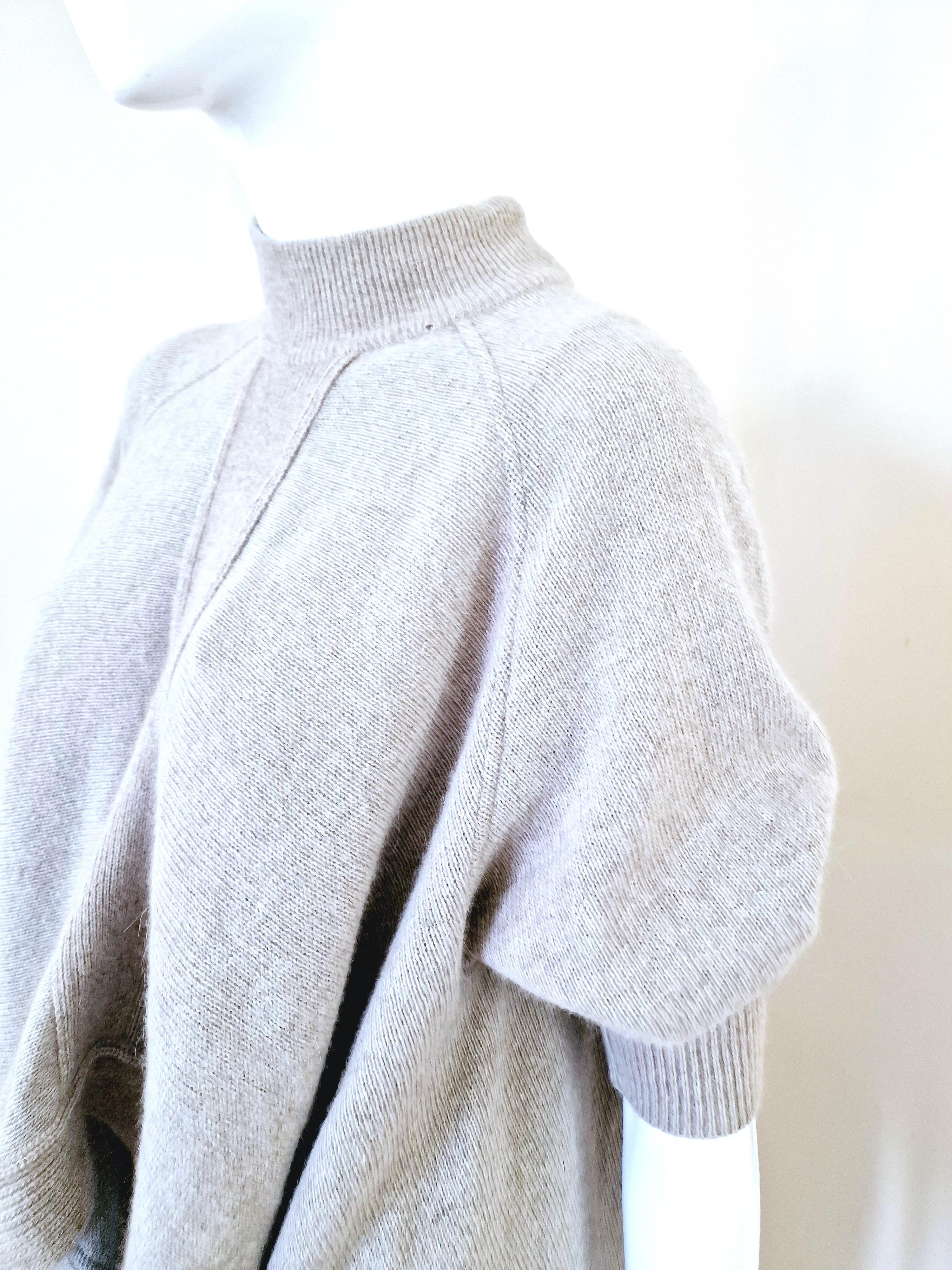 Issey Miyake Wool Multifunction Cutout Vintage Runway 80s Dress Sweater Coat For Sale 3