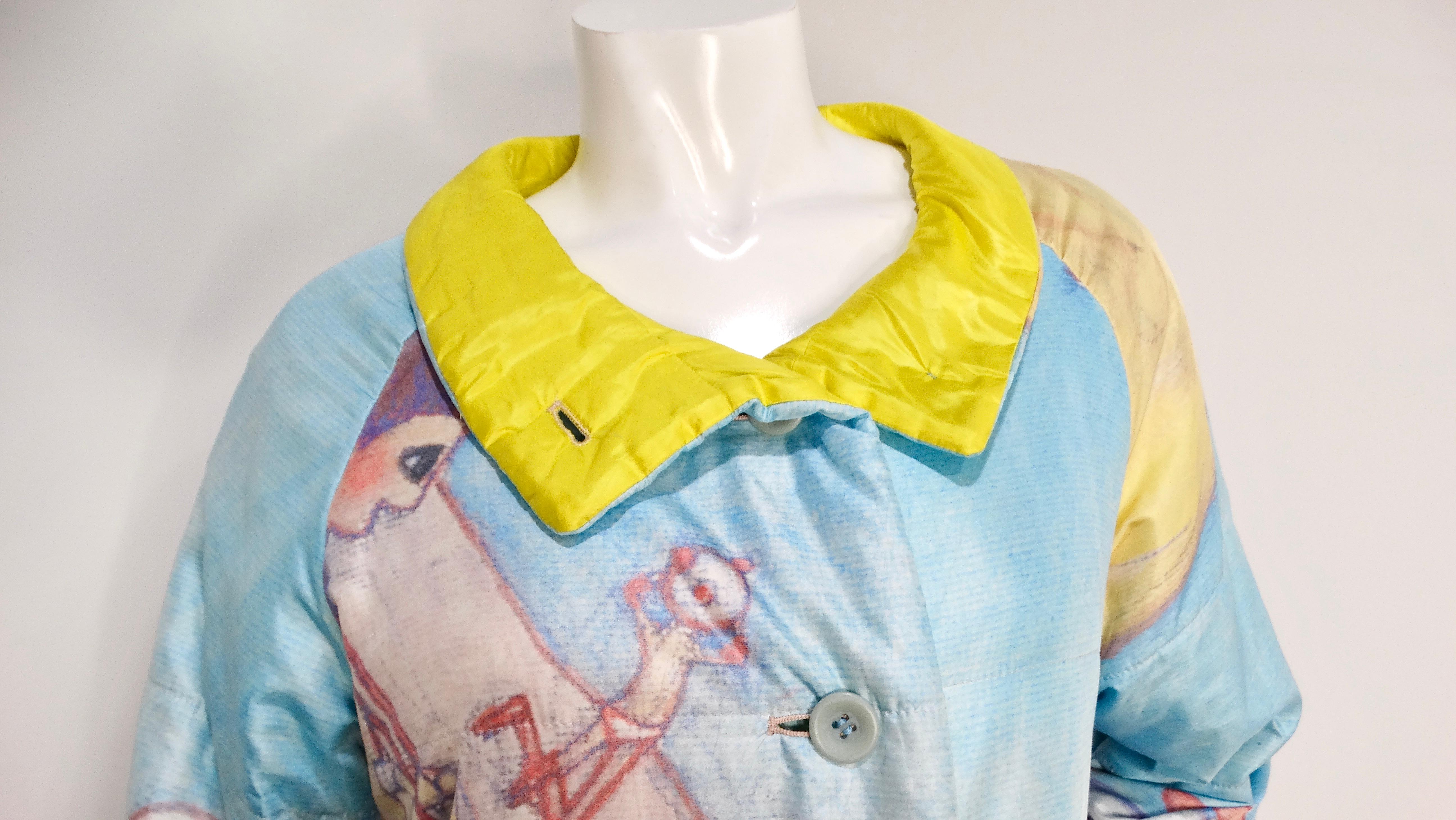 Gray Issey Miyake x Aya Takano 2004 Runway Fantasy Print Puffer Coat