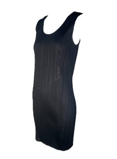 Issey Miyake Y2K Black Minimalist Semi-Sheer Tank Dress