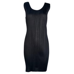 Issey Miyake Y2K Black Minimalist Semi-Sheer Tank Dress