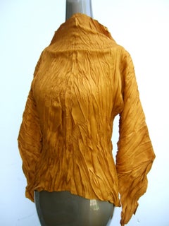 Issey Miyake Pleats Please Burnt Orange Blouse c 1990s