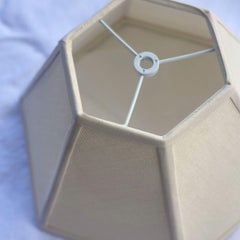 Issy Granger Hexagon Linen Lampshade, Cream Trim - 10" - US Fitting