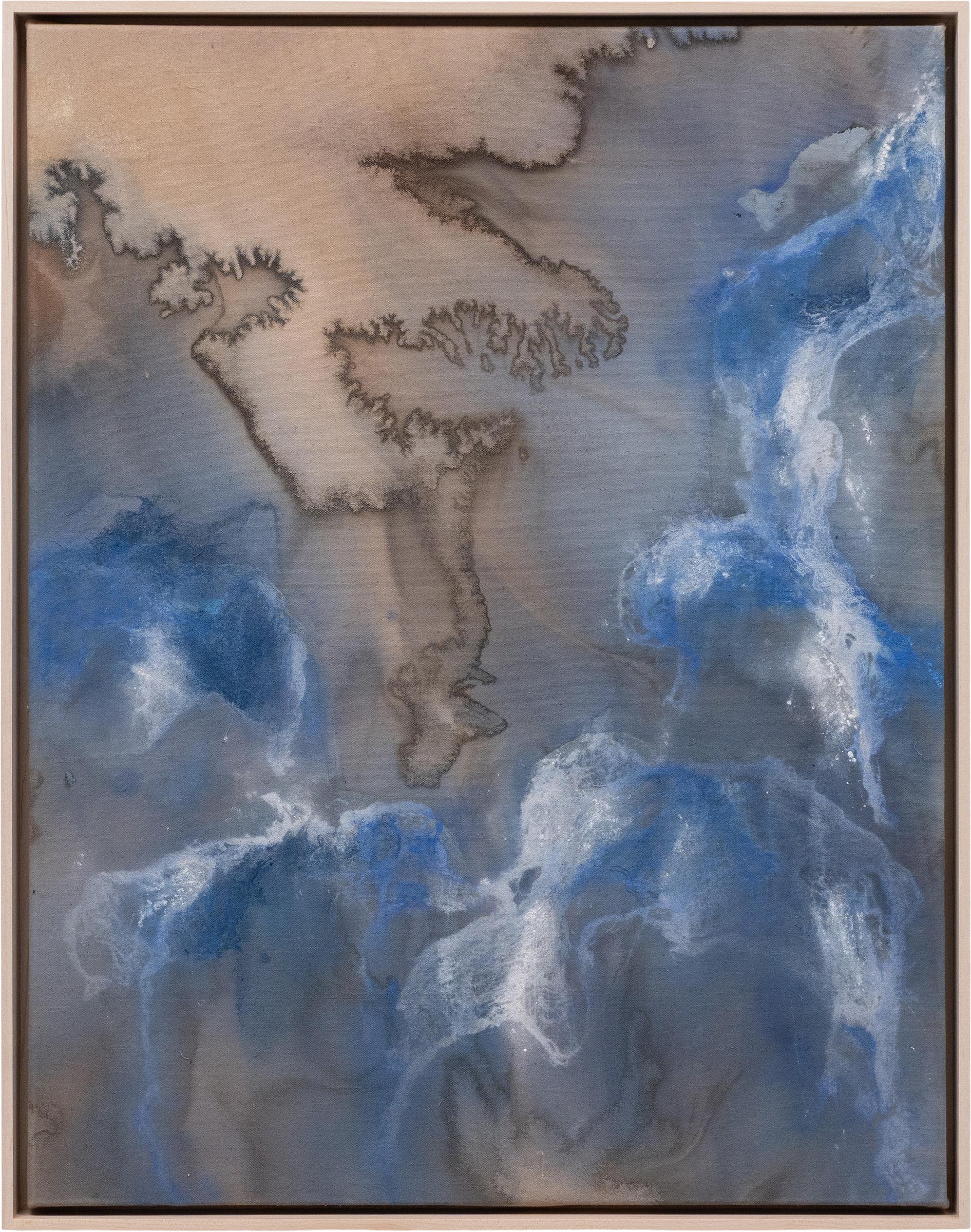 "Fonte des neiges II" Encre et pigment sur toile