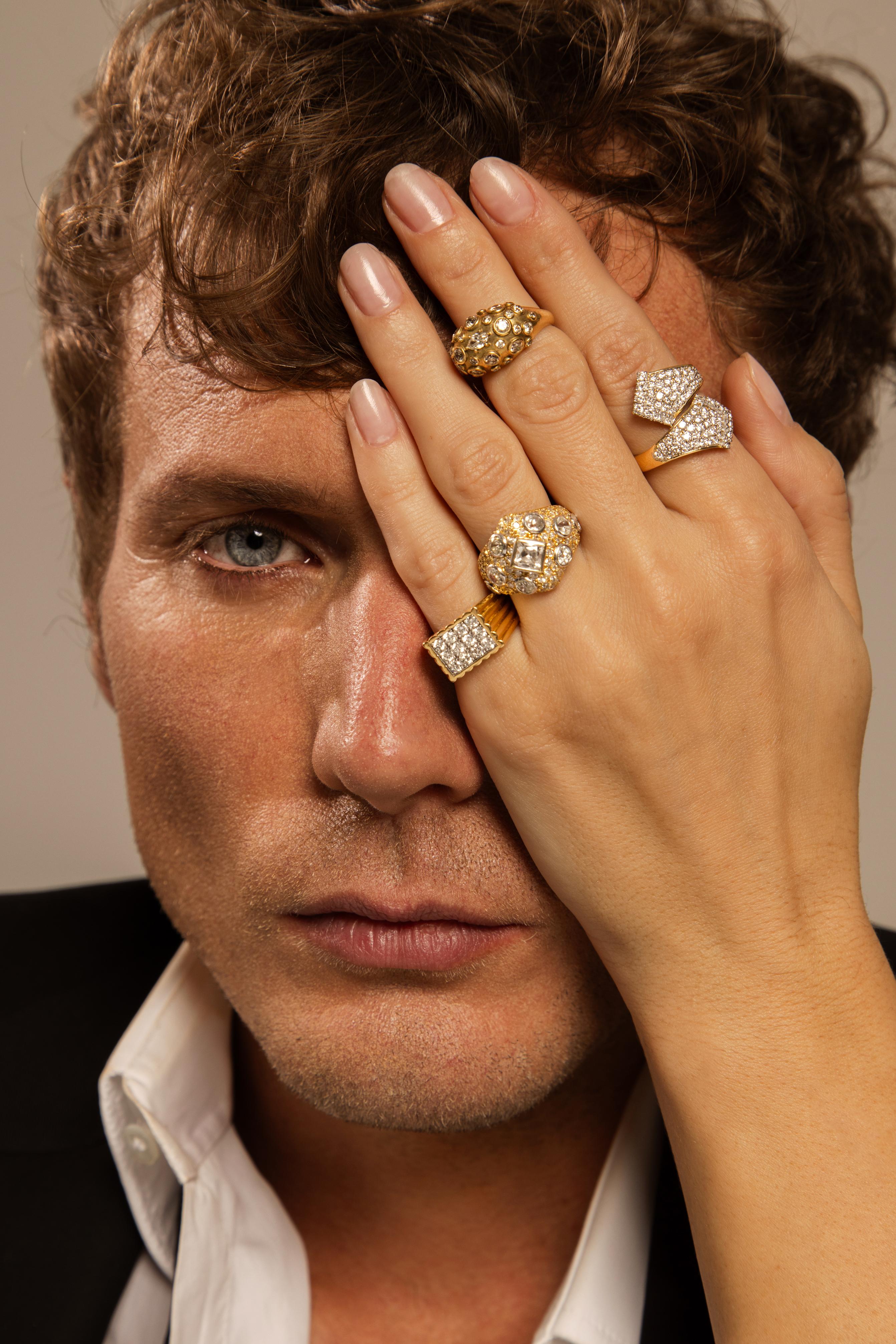 Istanbul handcrafted diamond and gold ring In New Condition For Sale In Bebek, TR