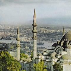 Istanbul Mosque University the Golden Horn Turkey Vintage Rollable Wall Chart