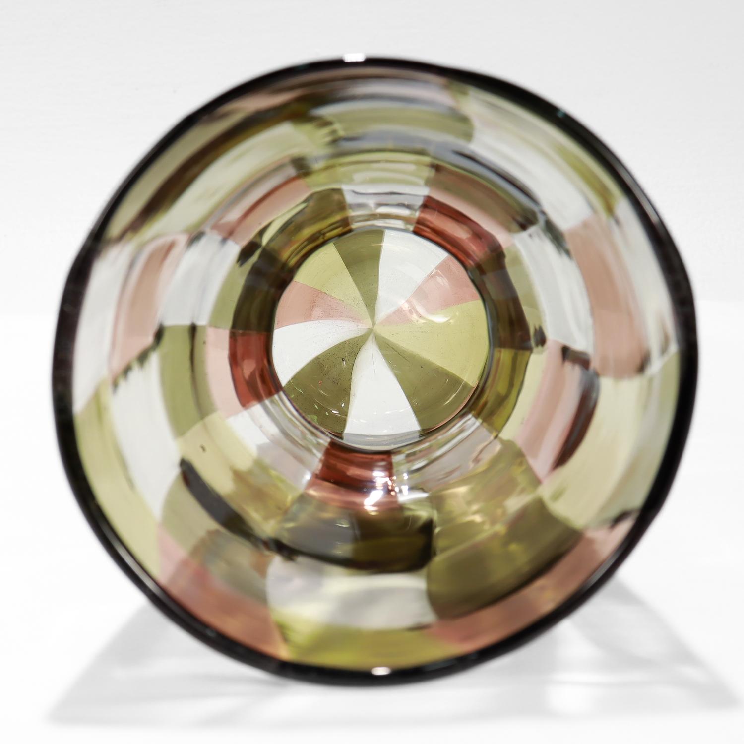 Vaso in vetro artistico Istanbul Pezzato Murano n. 4402 di Fulvio Bianconi per Venini in vendita 4