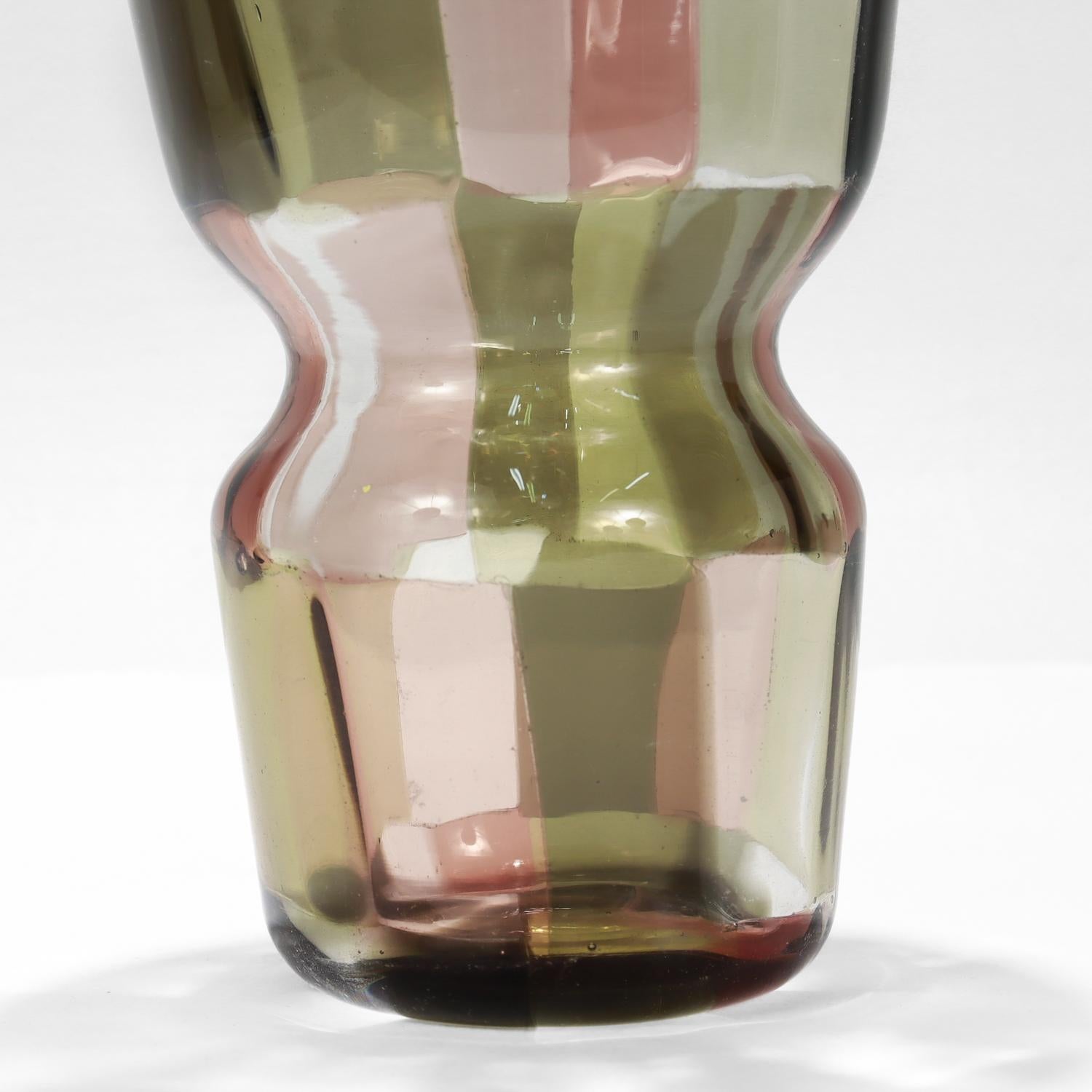 Vaso in vetro artistico Istanbul Pezzato Murano n. 4402 di Fulvio Bianconi per Venini in vendita 5