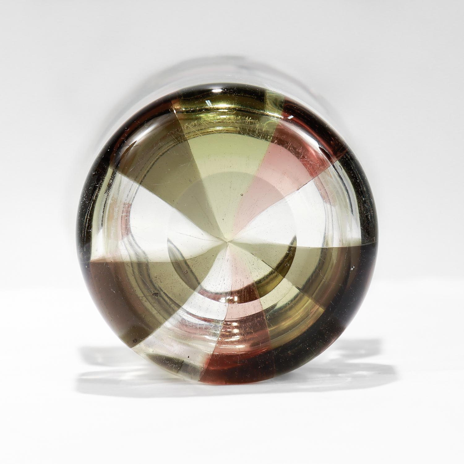 Vaso in vetro artistico Istanbul Pezzato Murano n. 4402 di Fulvio Bianconi per Venini in vendita 7