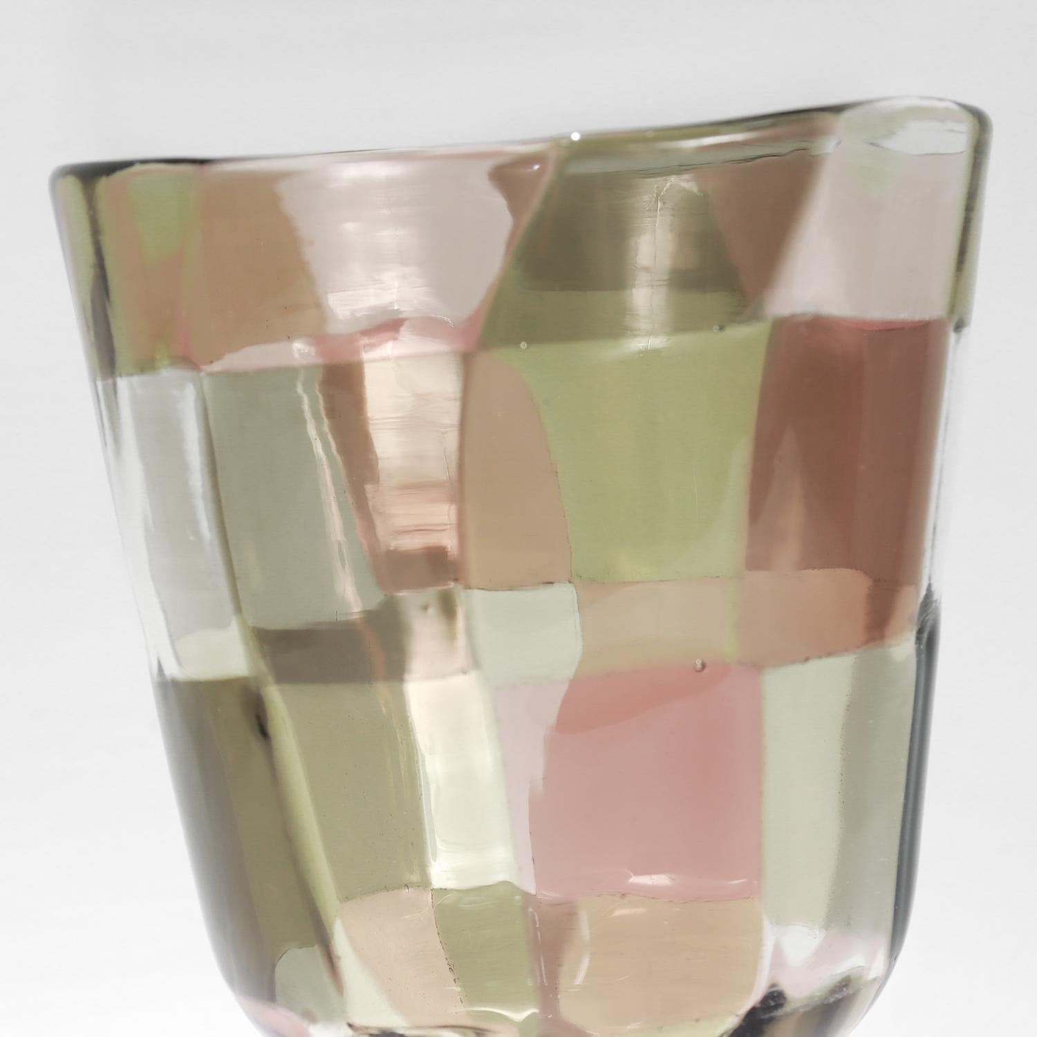 Vaso in vetro artistico Istanbul Pezzato Murano n. 4402 di Fulvio Bianconi per Venini in vendita 8
