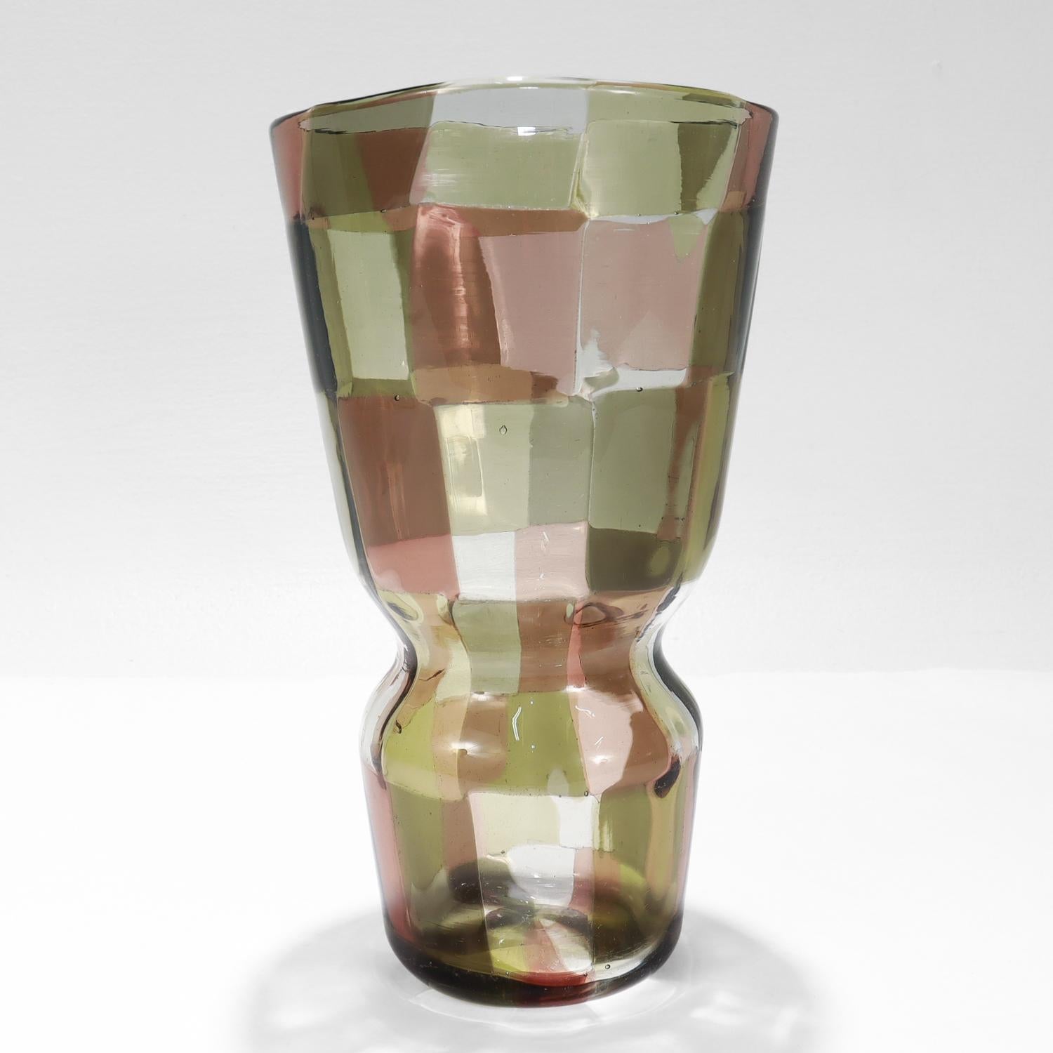 Italiano Vaso in vetro artistico Istanbul Pezzato Murano n. 4402 di Fulvio Bianconi per Venini in vendita