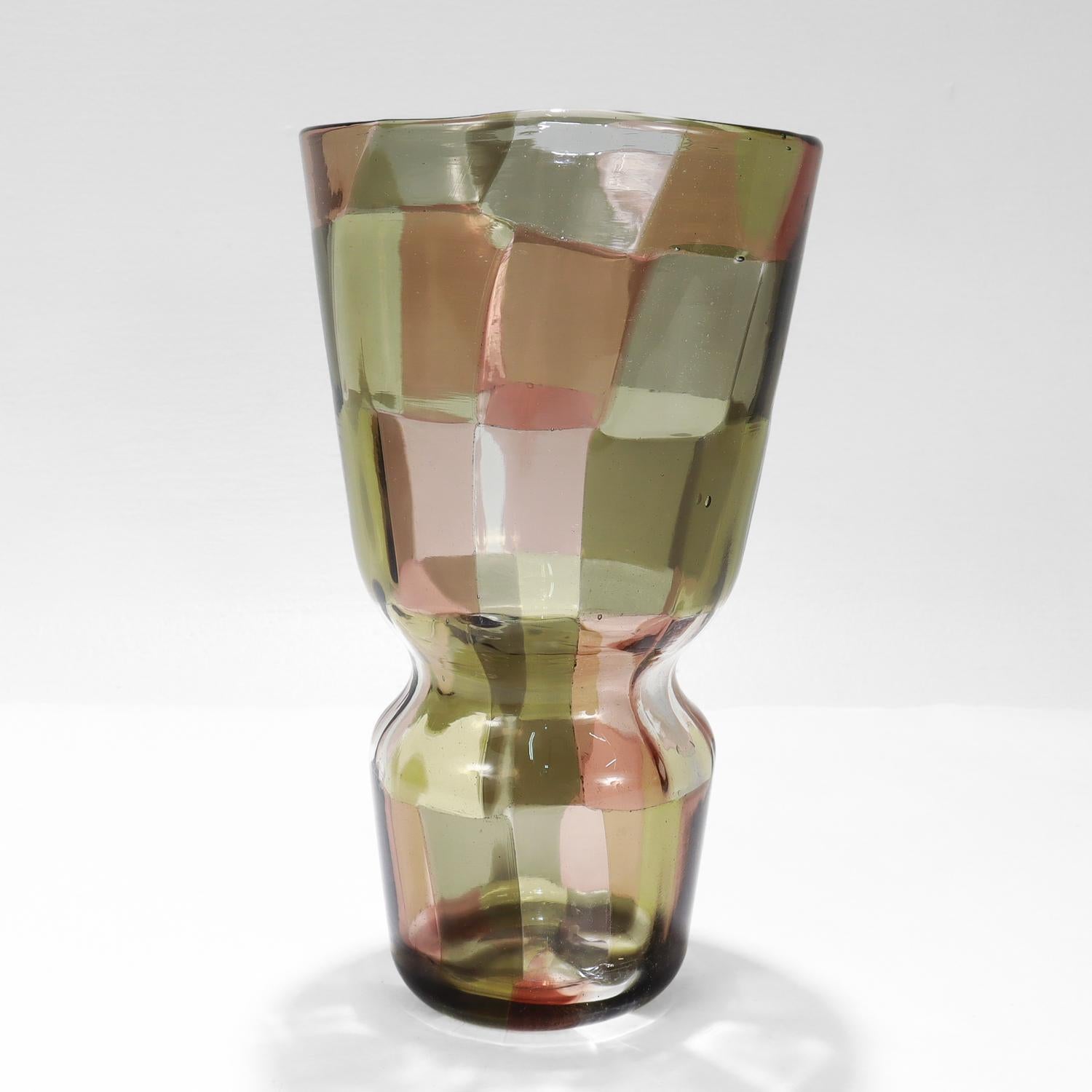 Vaso in vetro artistico Istanbul Pezzato Murano n. 4402 di Fulvio Bianconi per Venini In condizioni buone in vendita a Philadelphia, PA