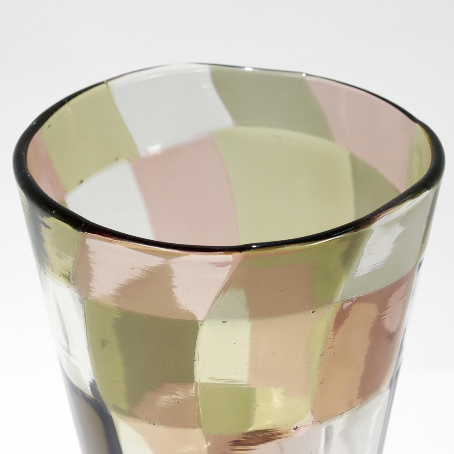 Vaso in vetro artistico Istanbul Pezzato Murano n. 4402 di Fulvio Bianconi per Venini in vendita 1