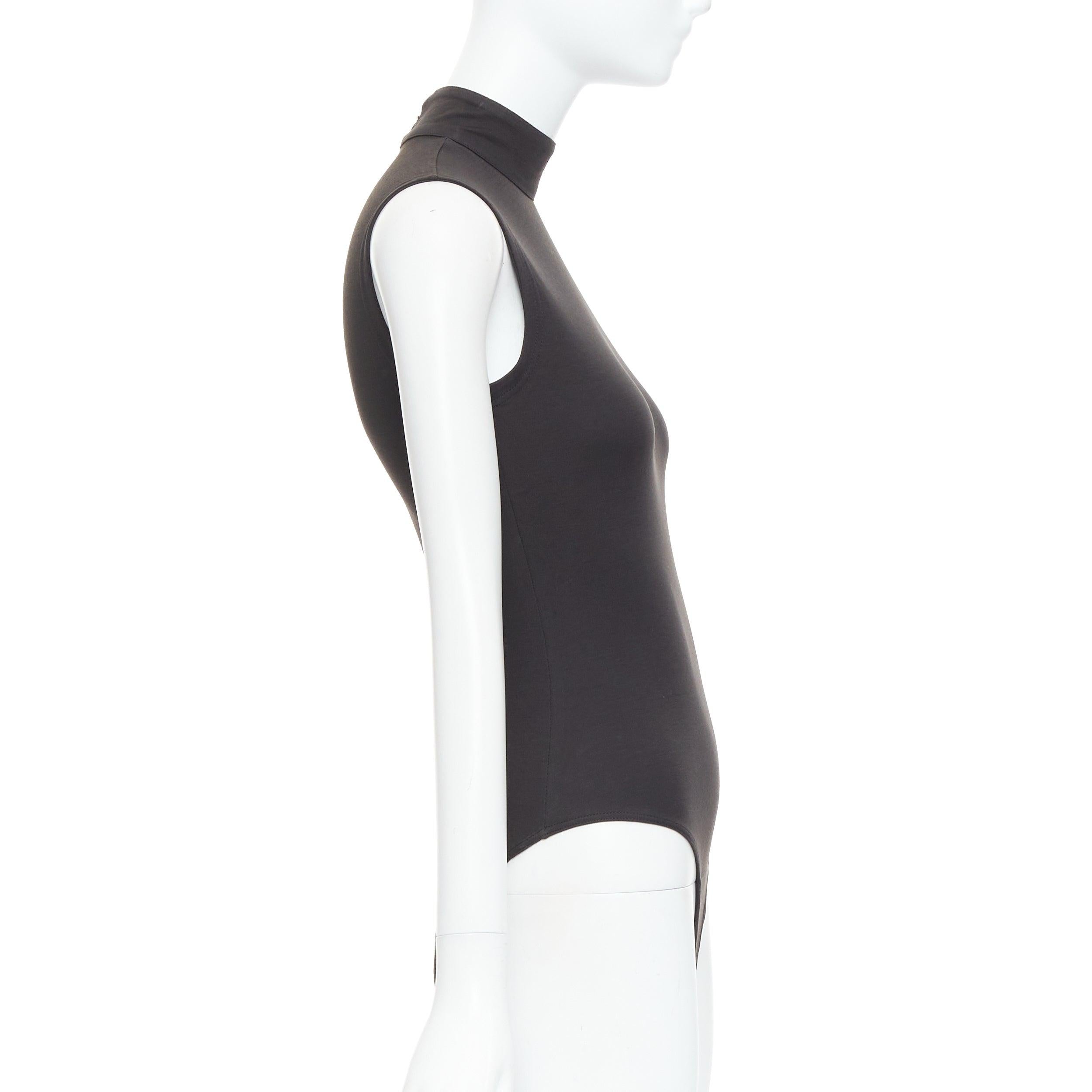 Women's ISTANTE 1995 Gianni Versace black cotton hi neck bodysuit IT38 XS For Sale
