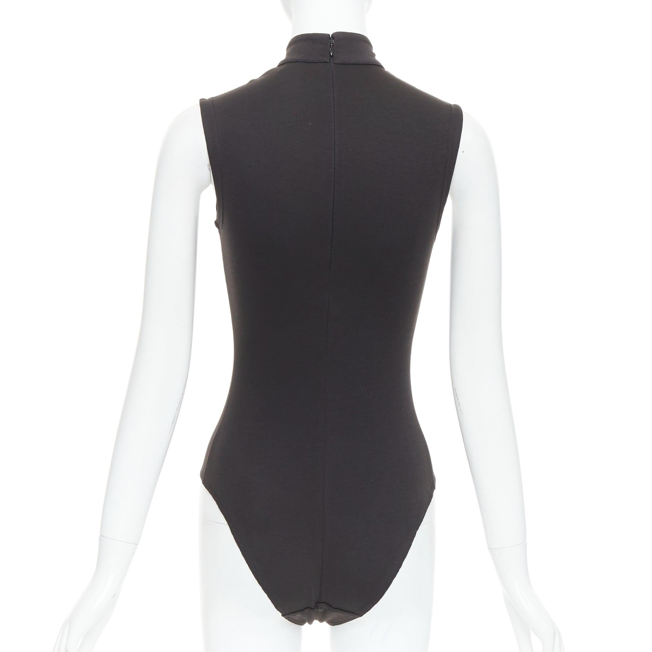ISTANTE 1995 Gianni Versace black cotton hi neck bodysuit IT38 XS For Sale 1