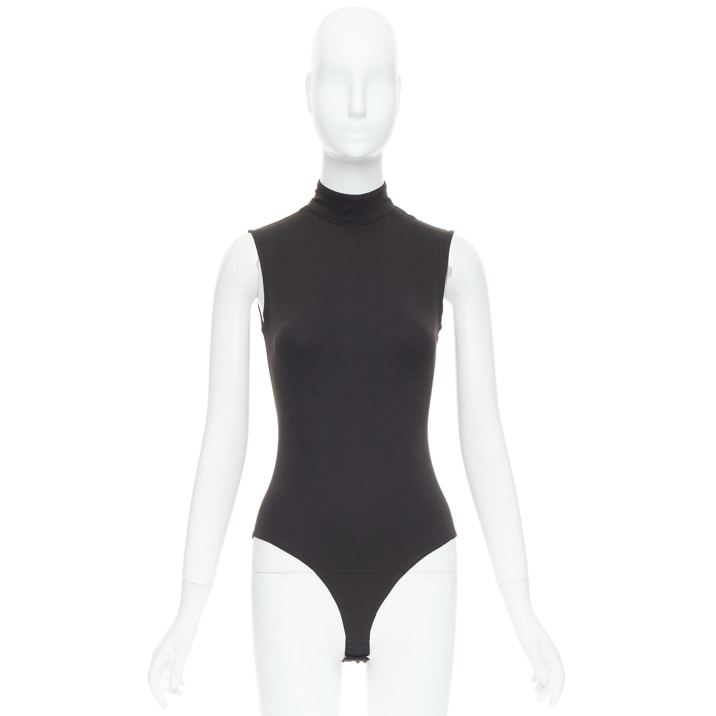 ISTANTE 1995 Gianni Versace black cotton hi neck bodysuit IT38 XS For Sale 5