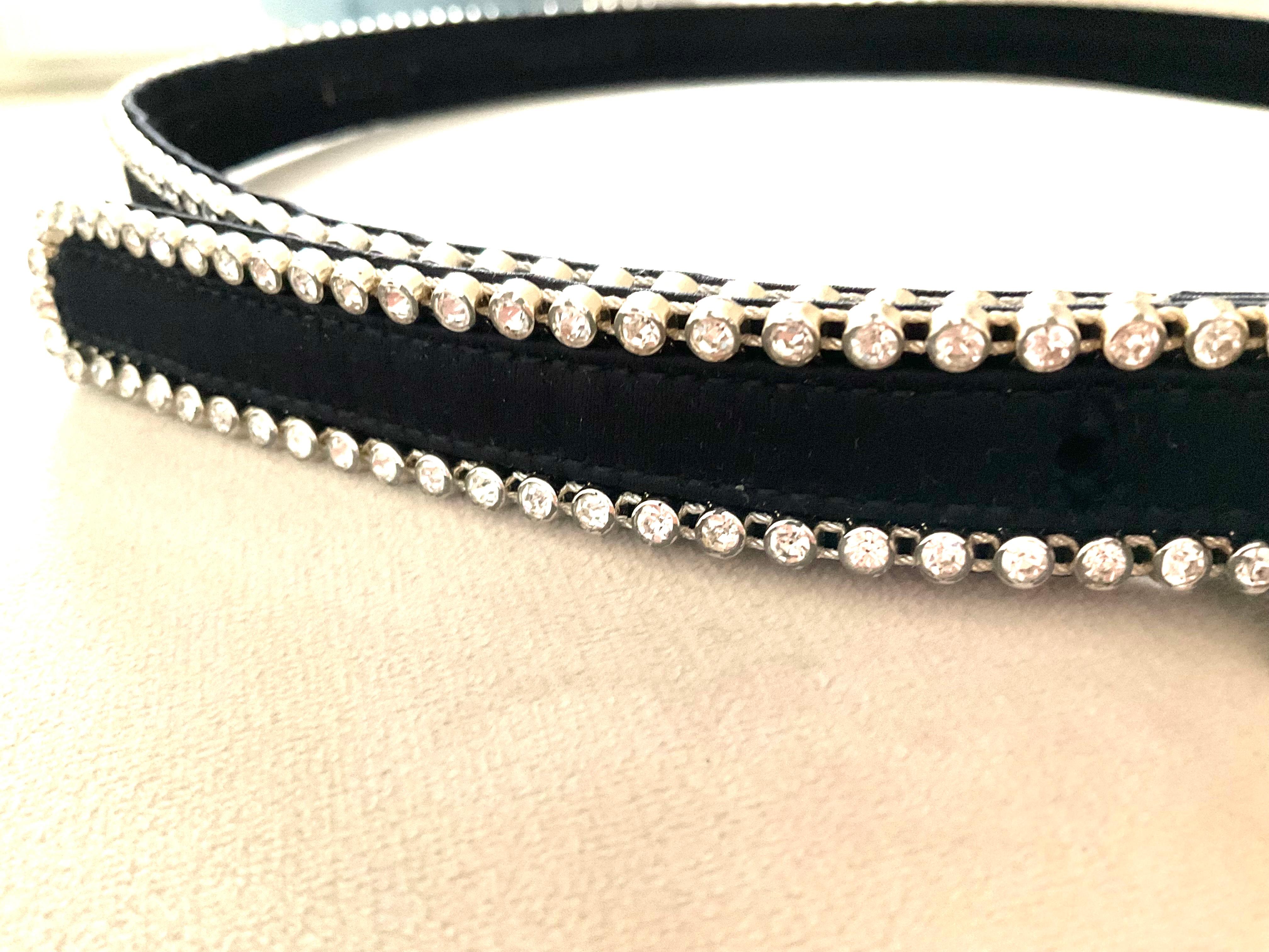 Istante by Versace 1990s Cintura nera con strass in vendita 2