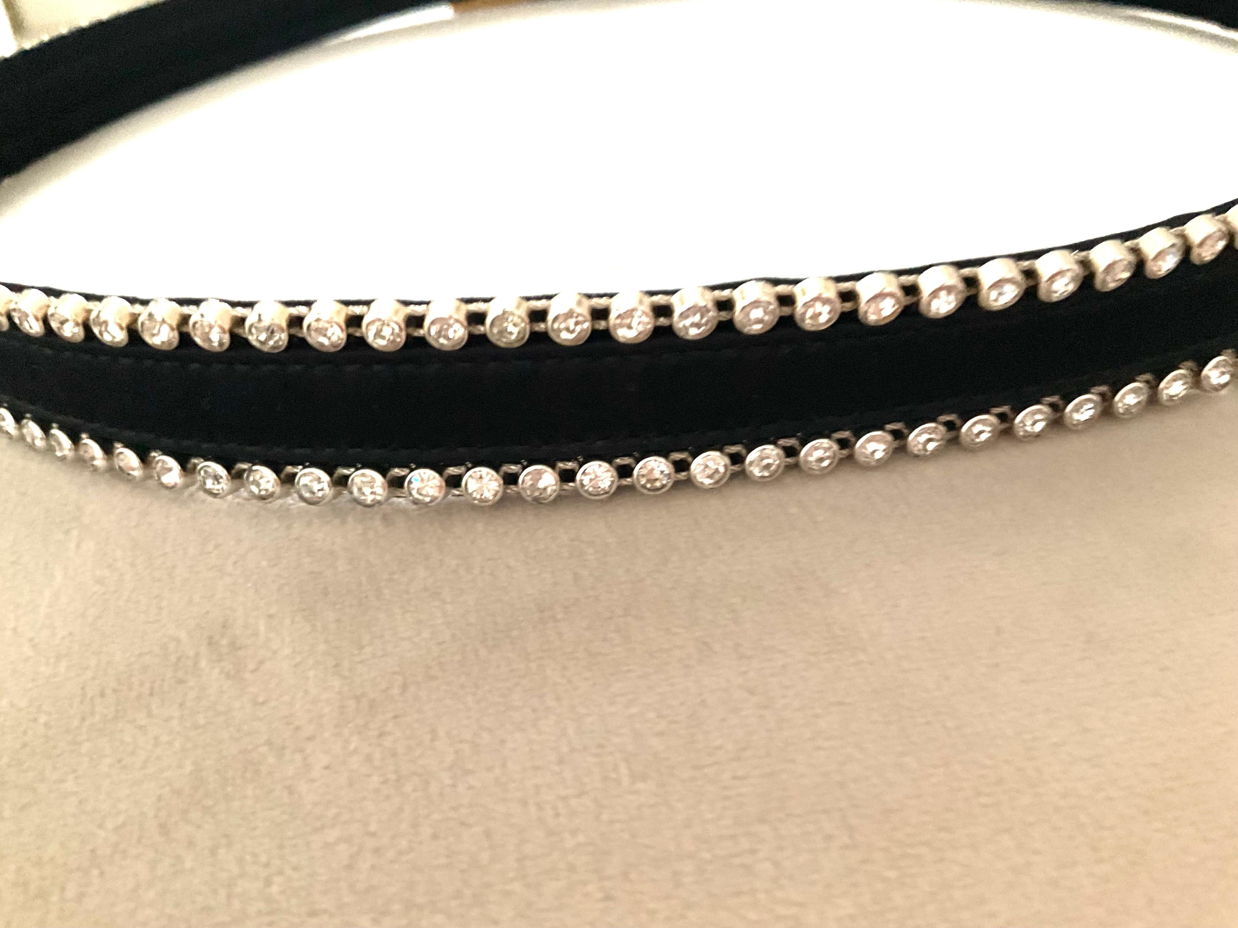 Istante by Versace 1990s Cintura nera con strass in vendita 4