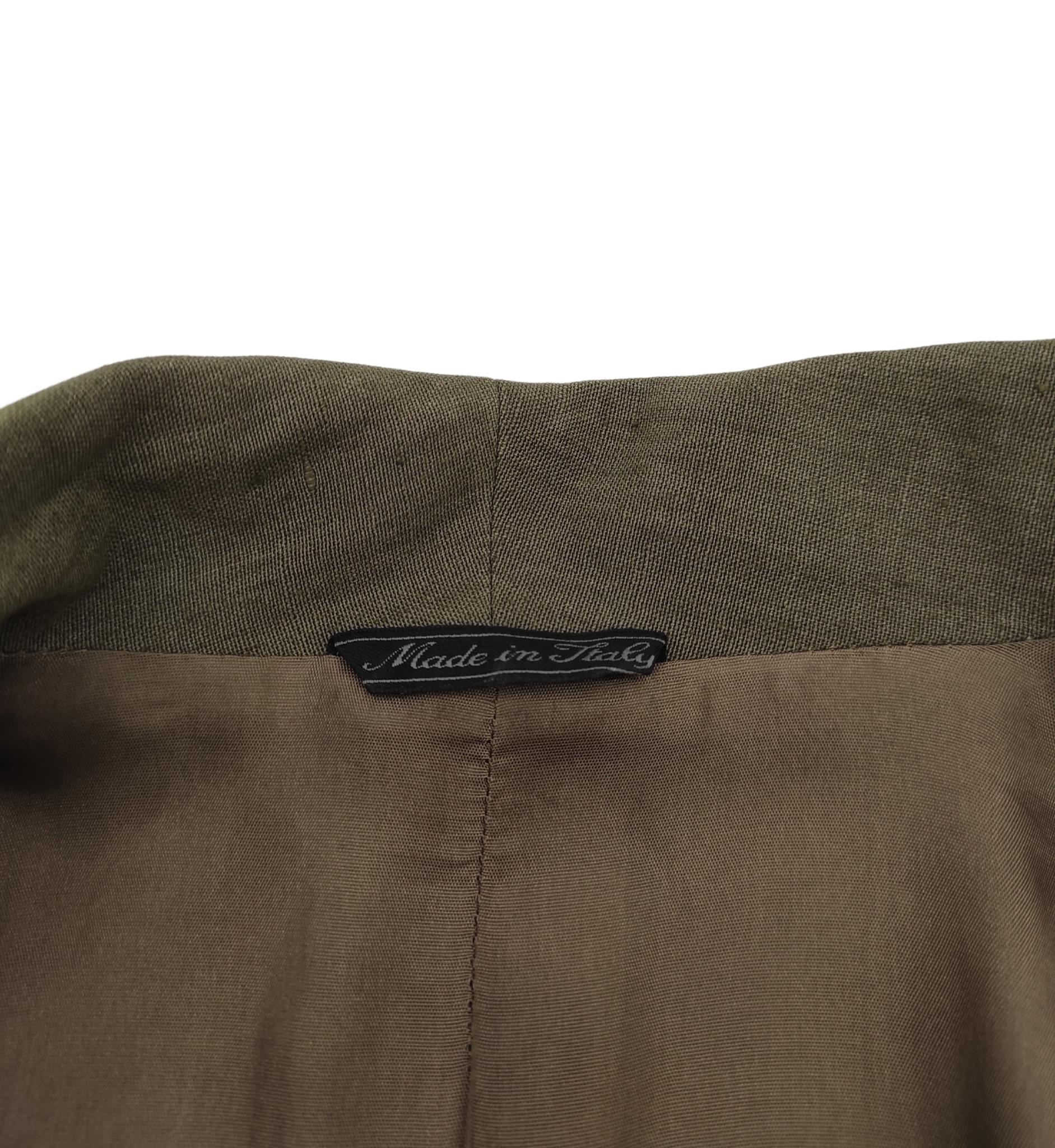 Istante by Gianni Versace green cropped linen blazer For Sale 1