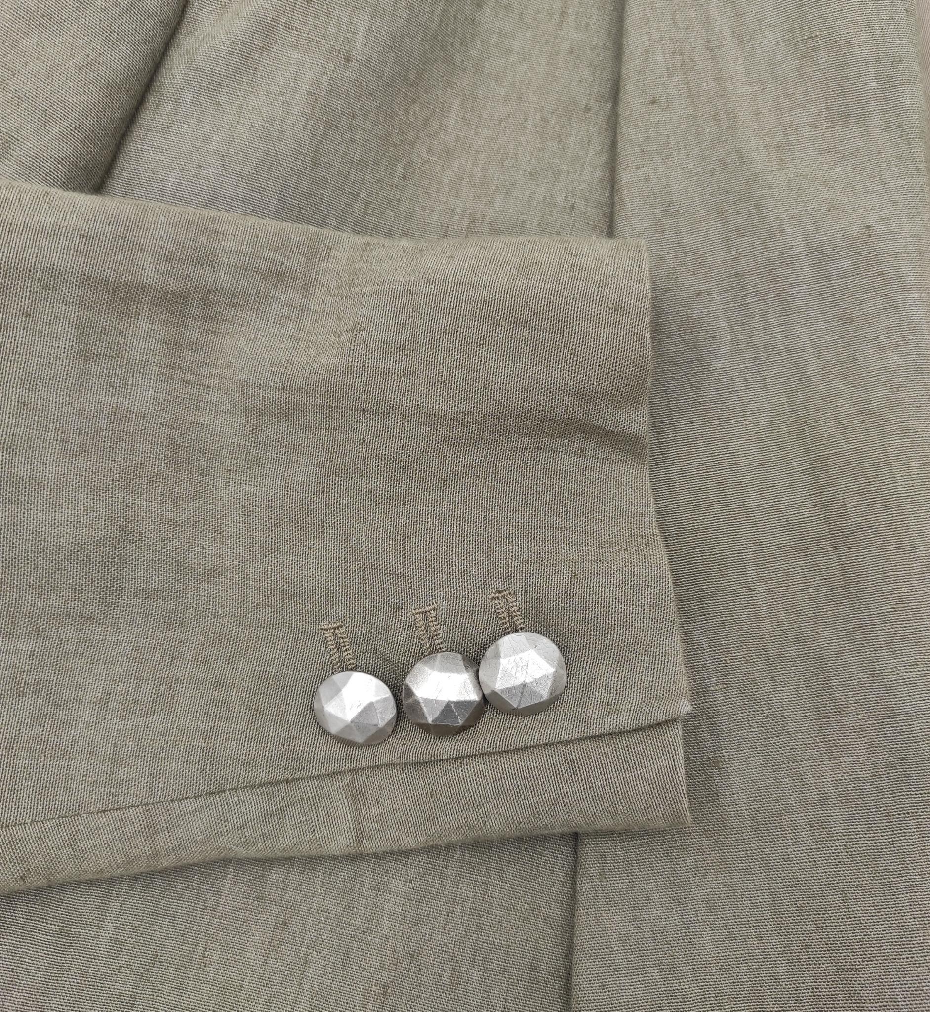 Istante by Gianni Versace green cropped linen blazer For Sale 3