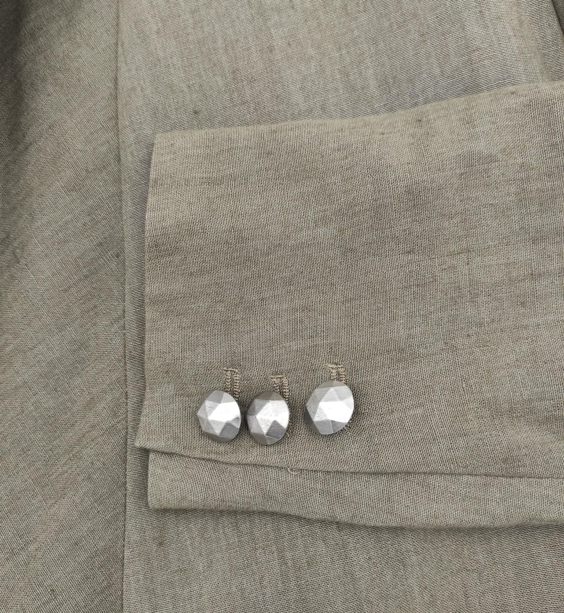 Istante by Gianni Versace green cropped linen blazer For Sale 4