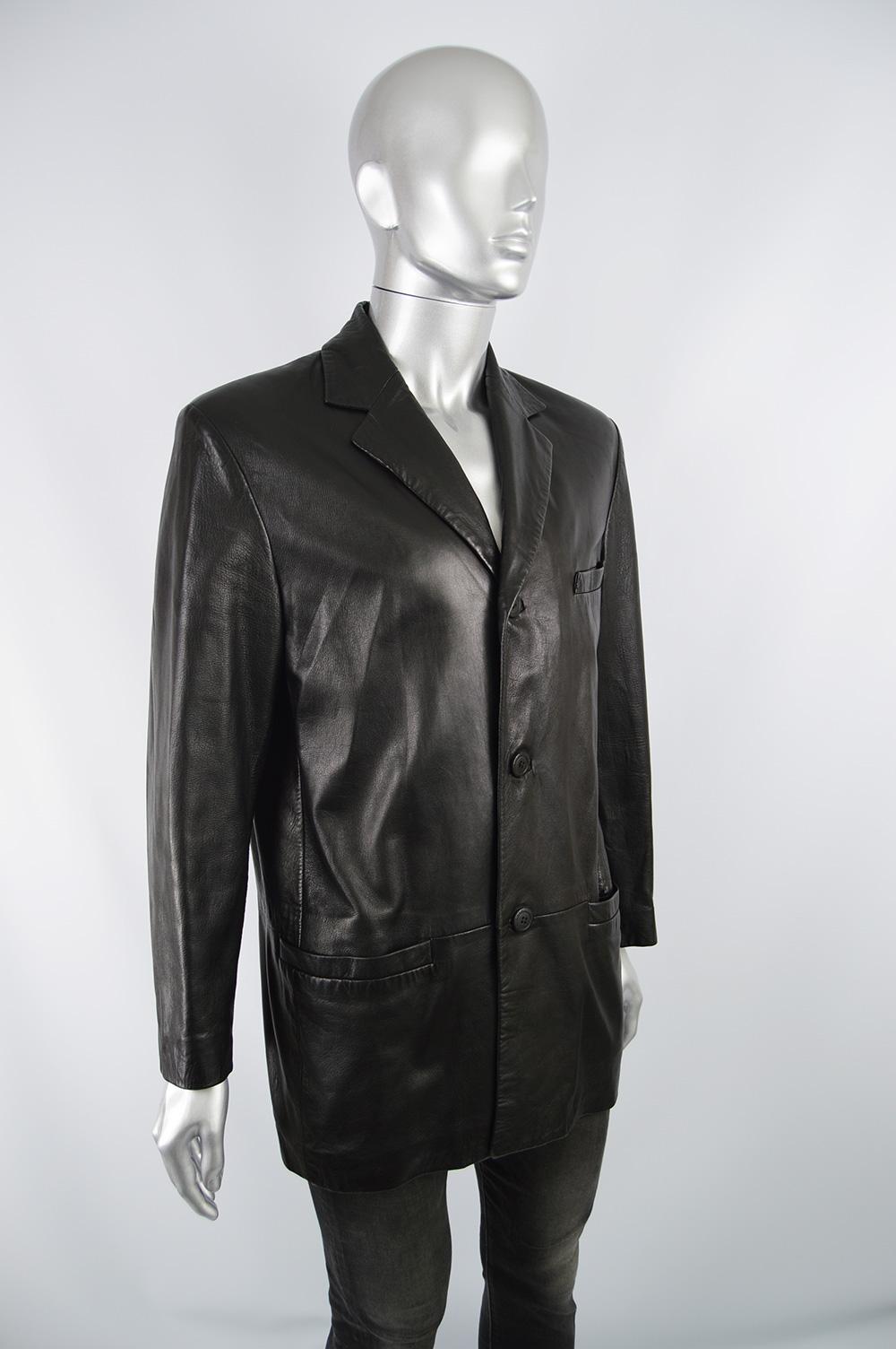 versace leather coat