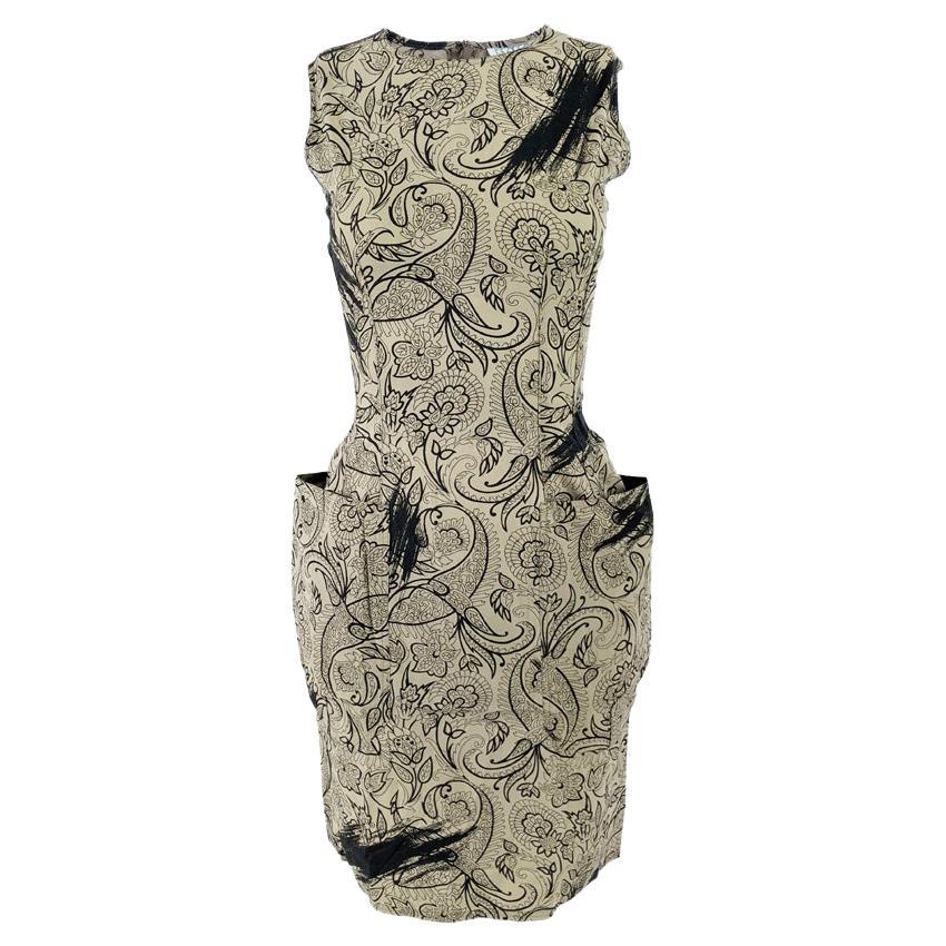 Istante by Versace 1980s Vintage Sleeveless Dress Paisley Cotton Dress For Sale