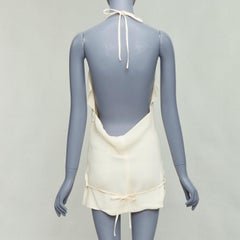 ISTANTE VERSACE Vintage flipped hem crystal chain halter mini dress IT38 XS