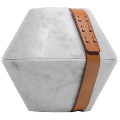 Istanti Inclusi, Contemporary Storage or Sculptures in Marble and Leather