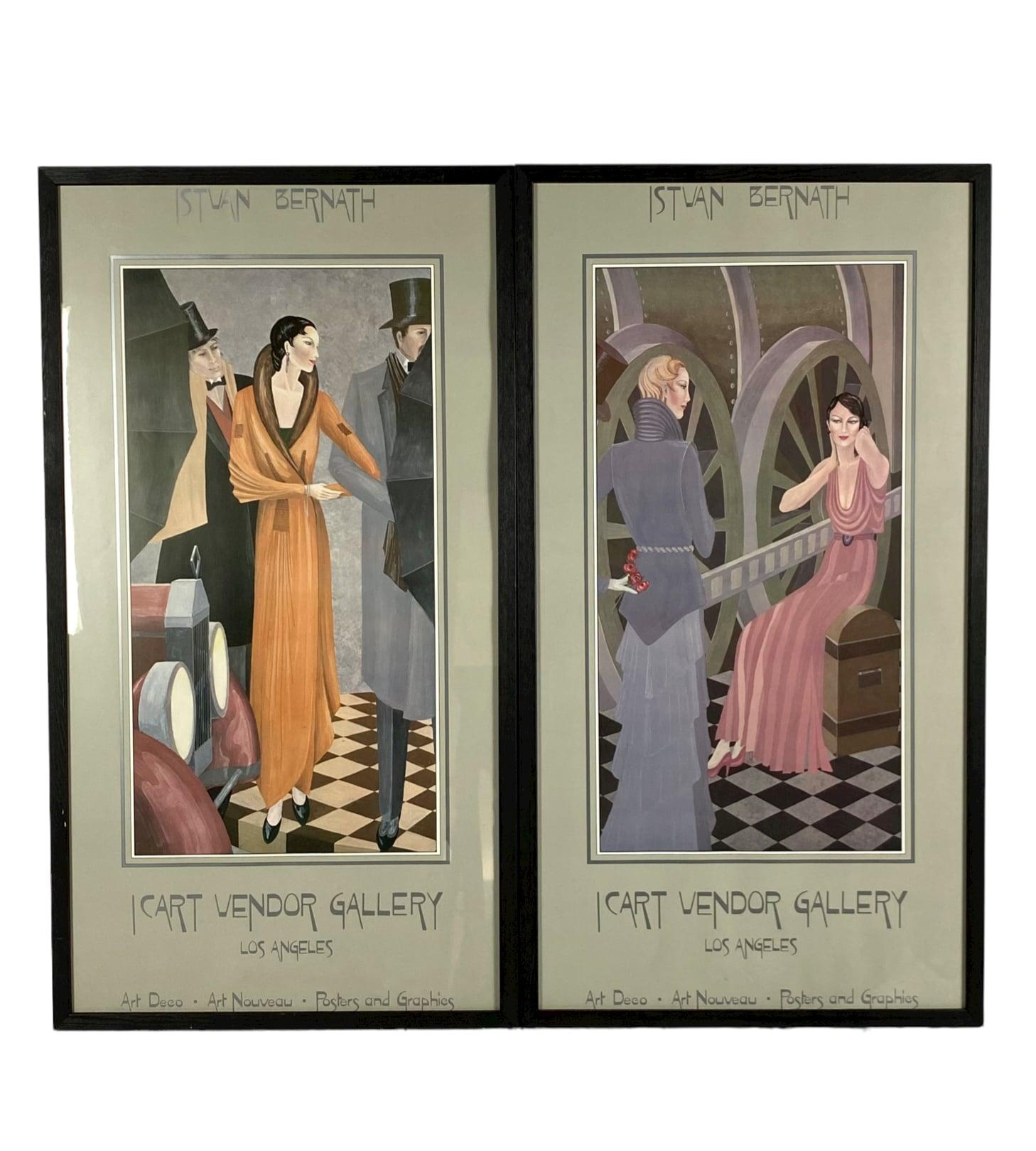 Istvan Bernath, Set of 2 Art Deco Lithographs, Icart Vendor Gallery, Los Angeles For Sale 2