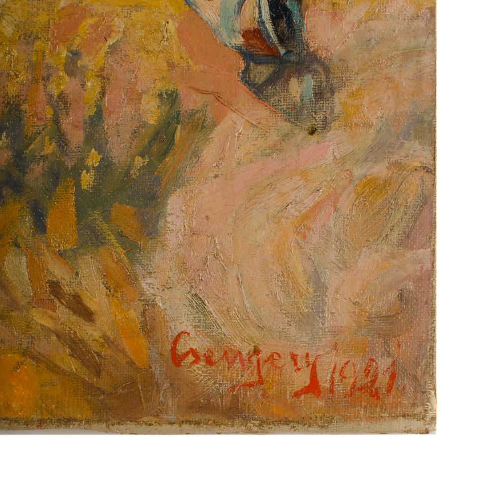Istvn Csengery ( Budapest, geb. 1887 - gest. 1946) Gemälde „Horse Chase“.  (Frühes 20. Jahrhundert) im Angebot