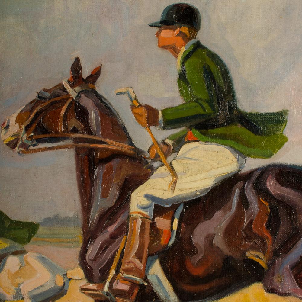 Istvn Csengery ( Budapest, geb. 1887 - gest. 1946) Gemälde „Horse Chase“.  (Leinwand) im Angebot