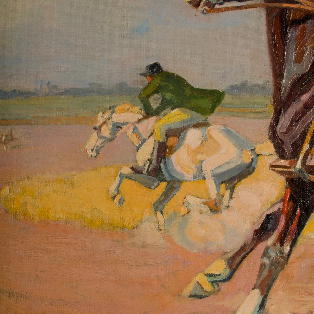 Istvn Csengery ( Budapest, geb. 1887 - gest. 1946) Gemälde „Horse Chase“.  im Angebot 1