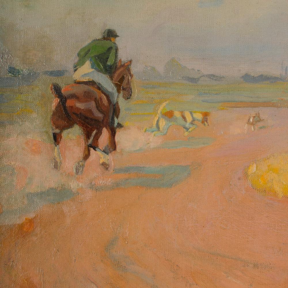 Istvn Csengery ( Budapest, geb. 1887 - gest. 1946) Gemälde „Horse Chase“.  im Angebot 2