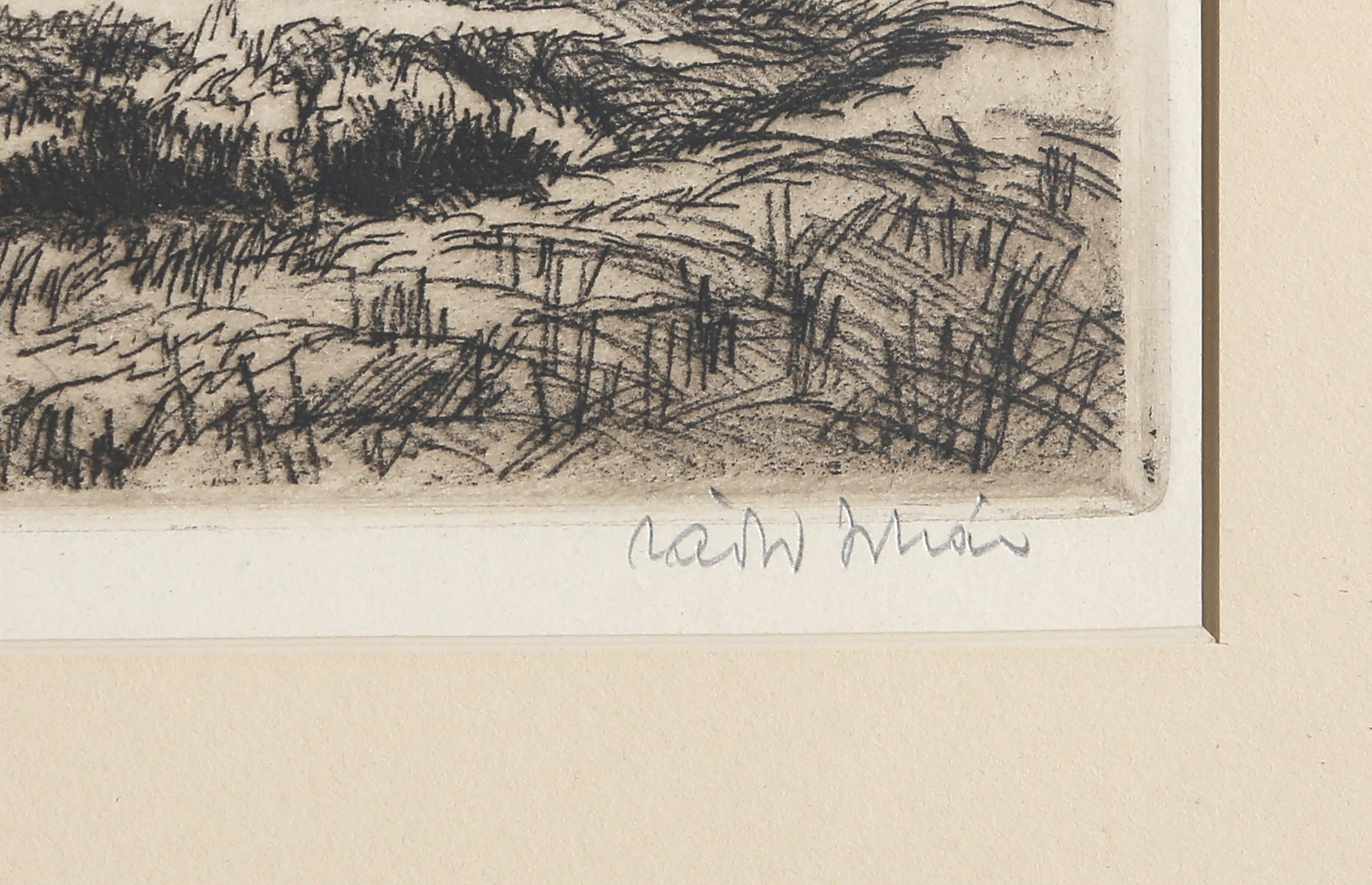 The End of the Village, Impressionist Etching by Istvan Zador For Sale 3