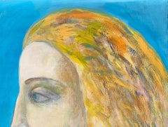 Ein Engel. Öl figurative Malerei, Landschaft, farbenfroh, lebhaft, Porträt