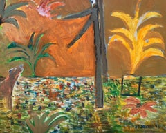 Saint Francis Oil figurative painting, Landscape, Colorful, Vibrant, Portrait