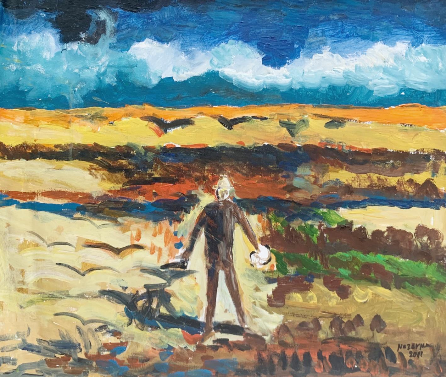 Iszchan Nazarian Figurative Painting - Van Gogh. Oil figurative painting, Landscape, Colorful, Vibrant 