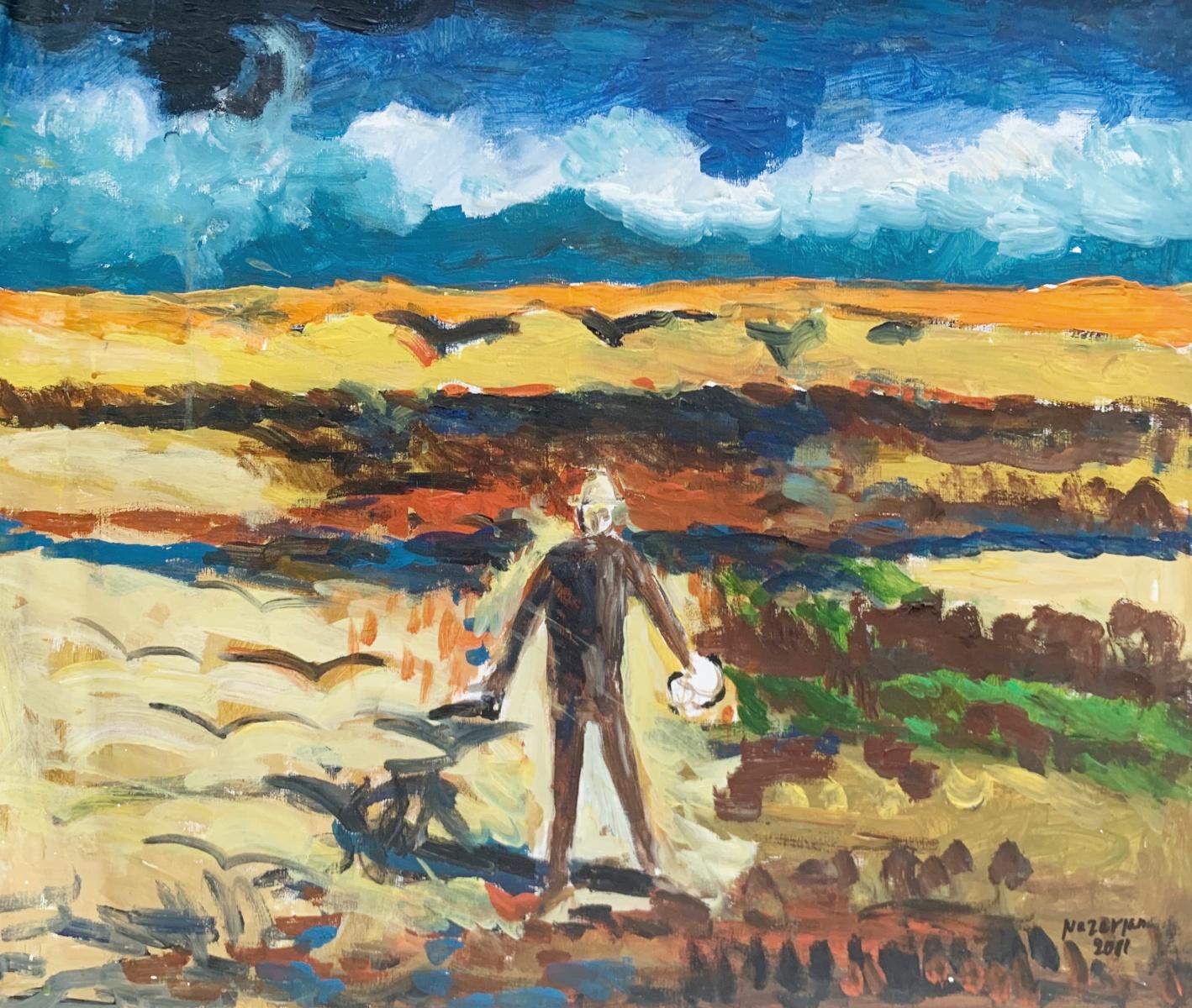 Figurative Painting de Iszchan Nazarian - Van Gogh. Pintura figurativa al óleo, Paisaje, Colorido, Vibrante