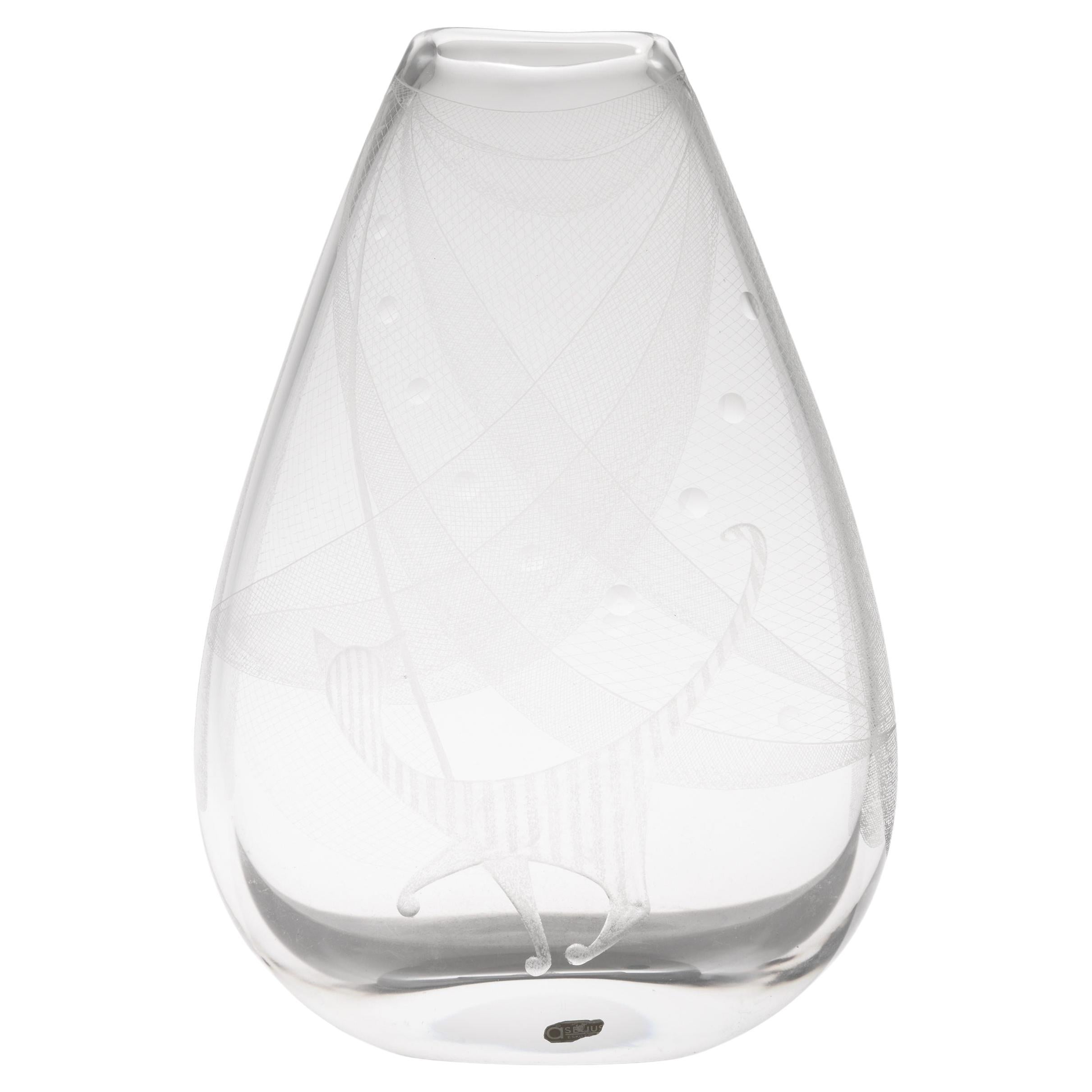 Vaso in vetro 'It Smells Like Fish' di Vicke Lindstrand, anni '50 in vendita