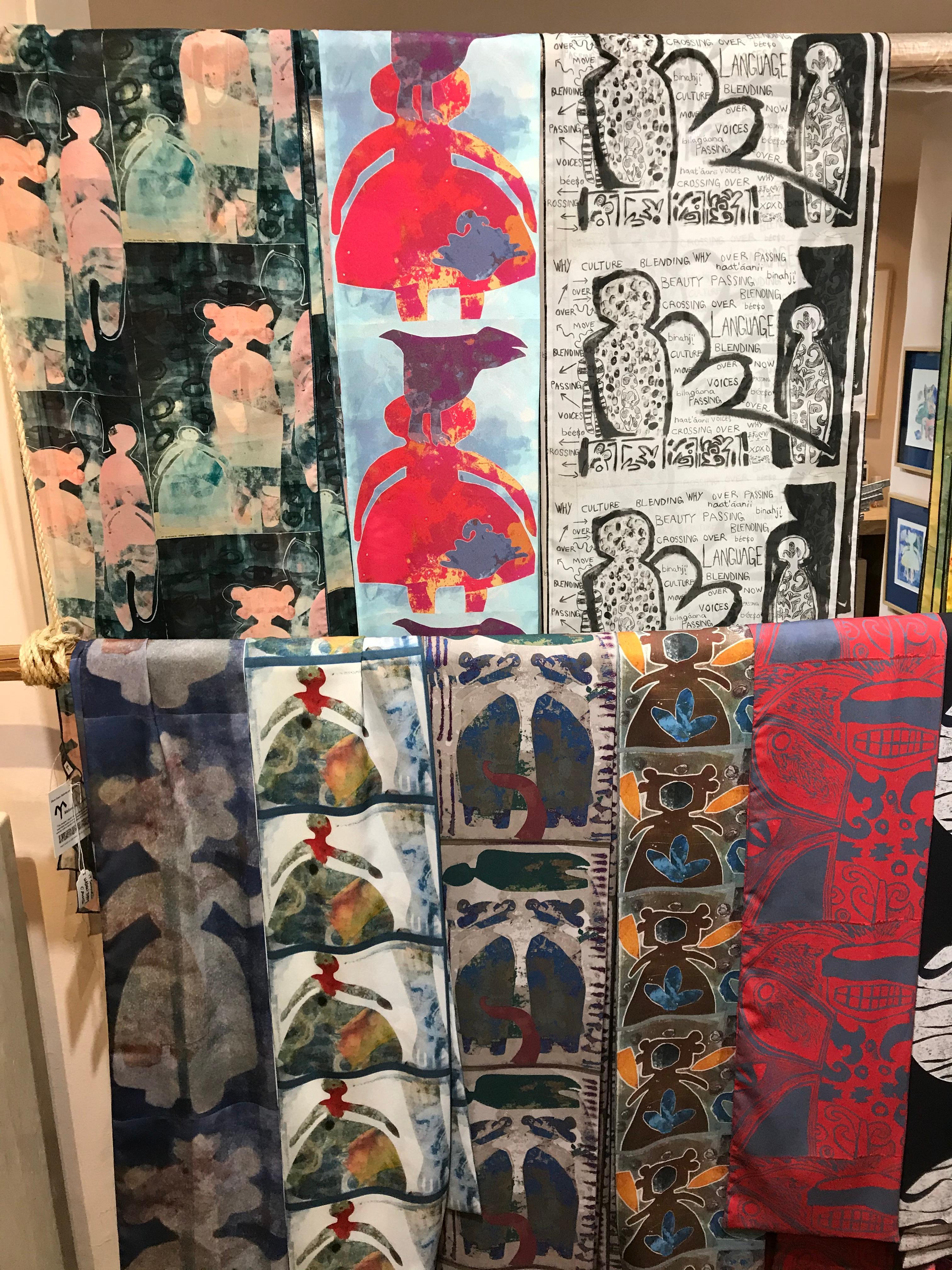 It Snowed When They Came scarf design by Melanie Yazzie chiffon contemporary In New Condition For Sale In Santa Fe, NM