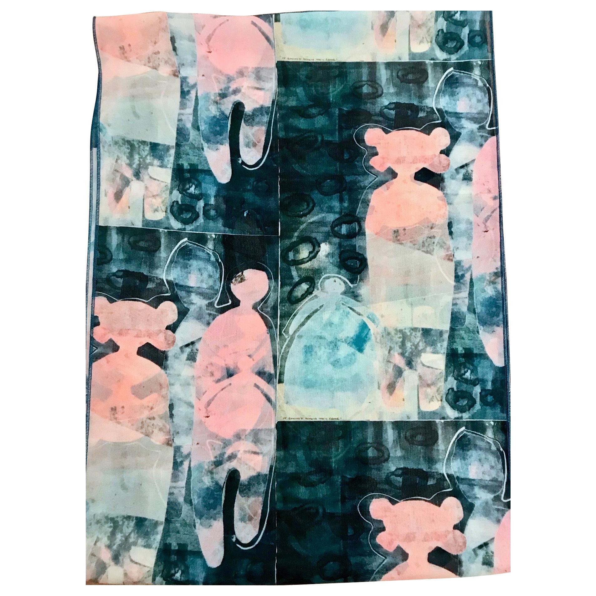 It Snowed When They Came scarf design by Melanie Yazzie chiffon contemporary  For Sale