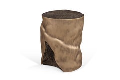 Itá Outdoor Casted Brass Side Table With Light Patine, Organic Design, Portugal