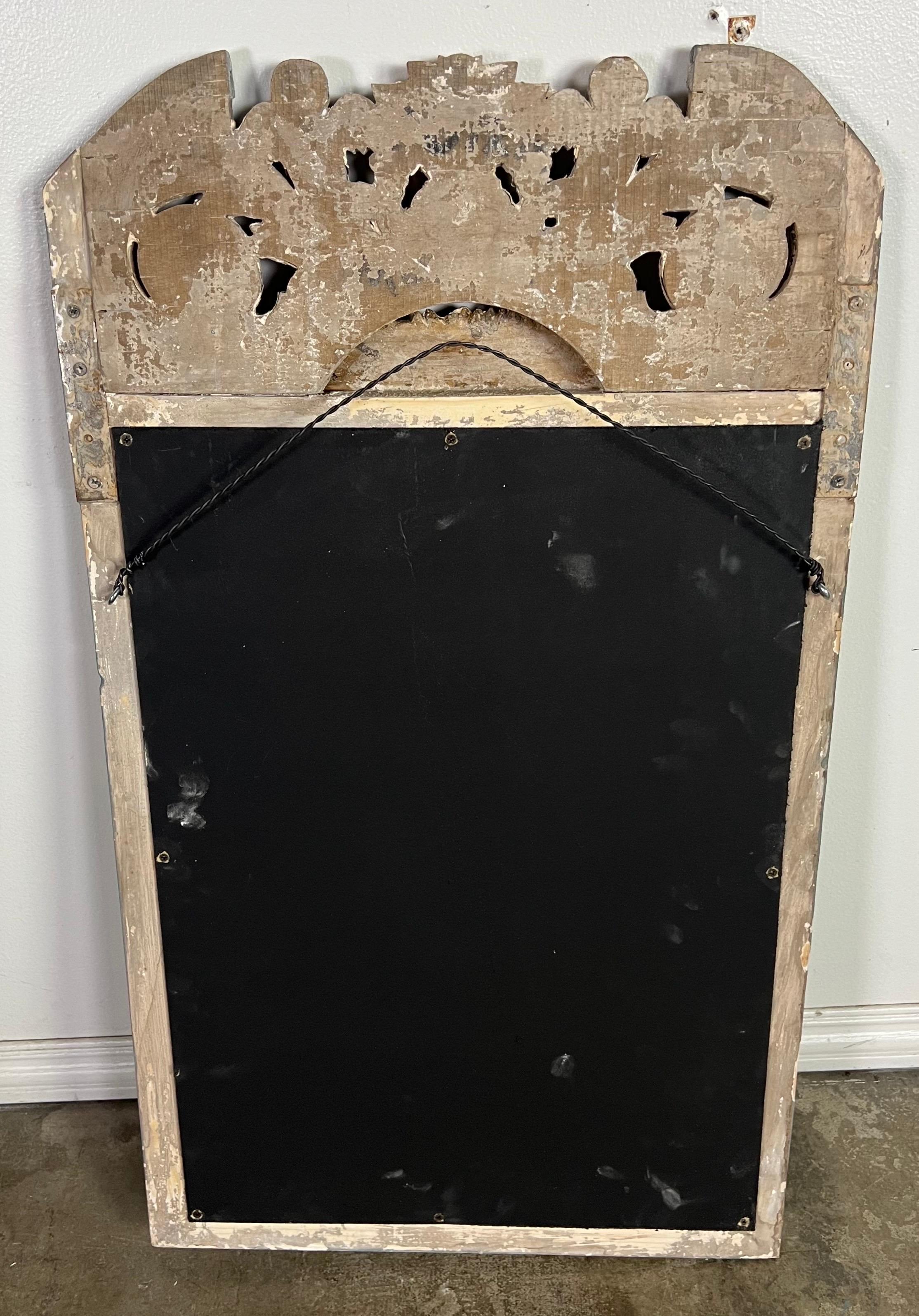 Italian Painted Carved Trumeau Mirror C. 1900's For Sale 4