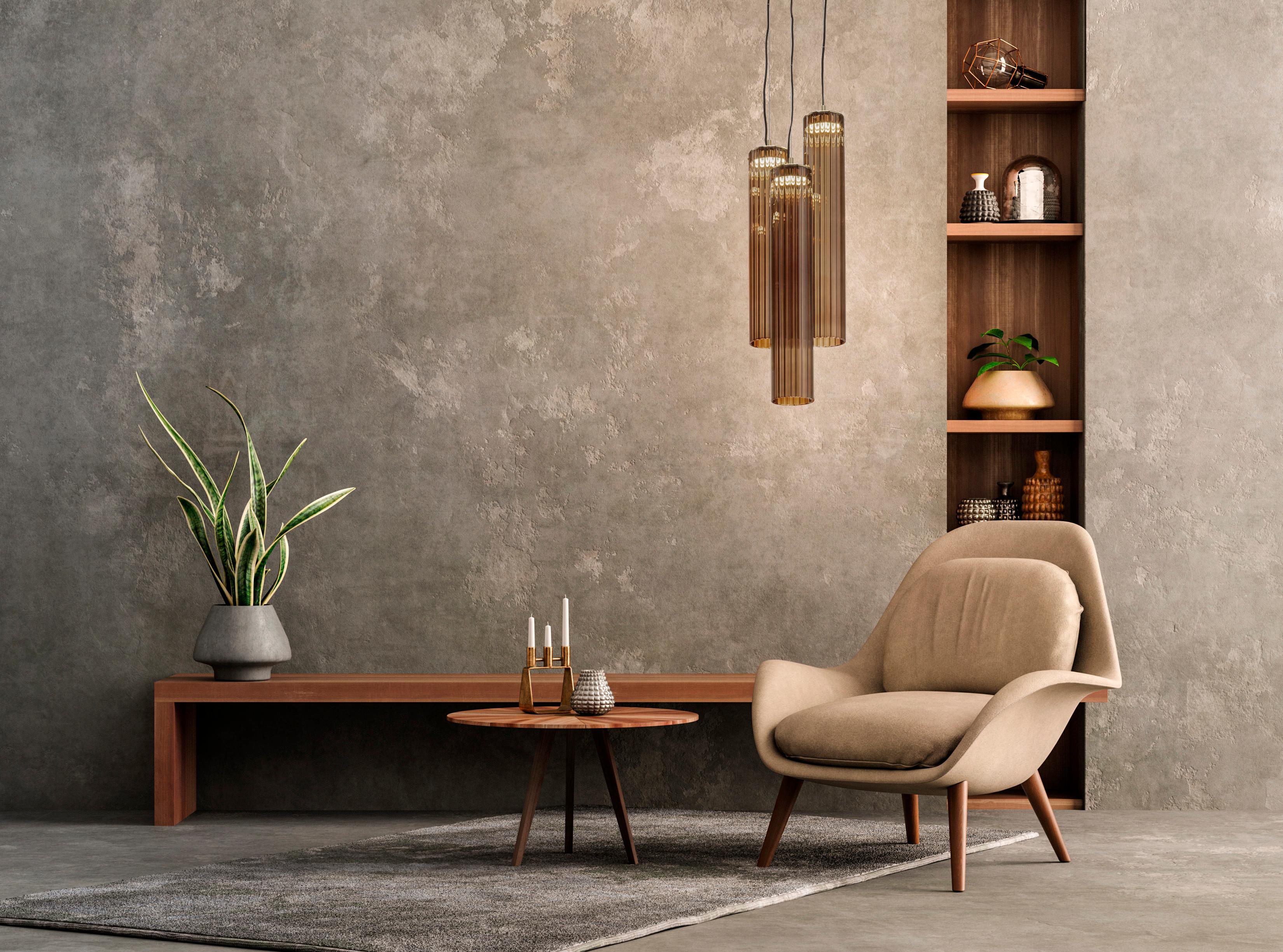 Postmoderno Lampada a sospensione Itala S3 Tobacco di Euroluce Lampadari in vendita