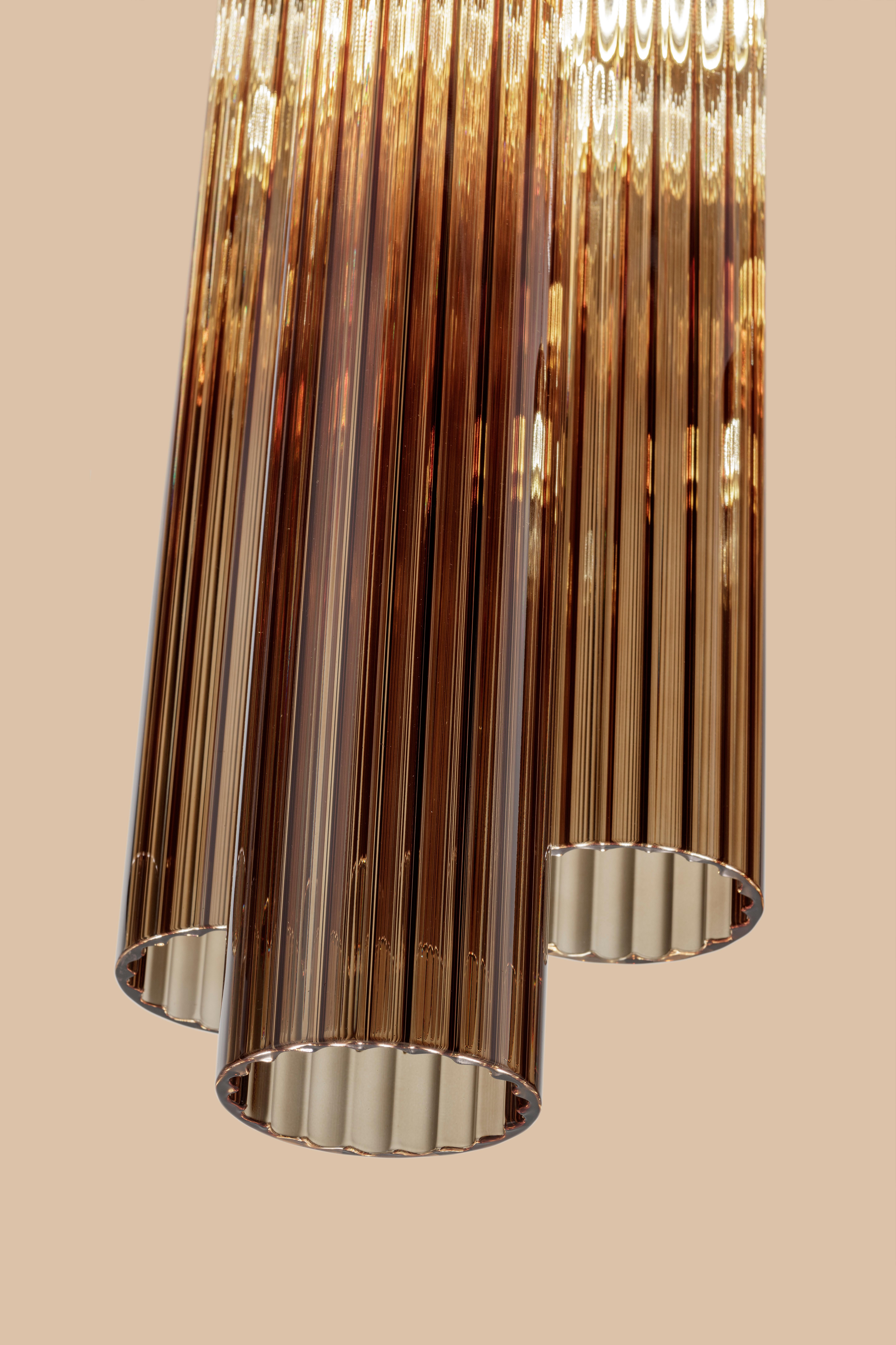 Italiano Lampada a sospensione Itala S3 Tobacco di Euroluce Lampadari in vendita