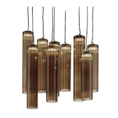 Lustre Itala S9 en verre borosilicaté marron